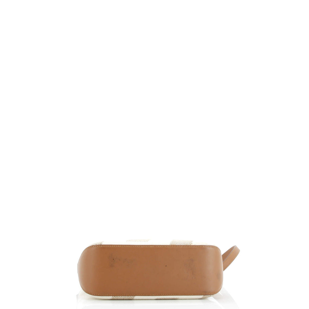 Cabas H en Biais Tote Canvas with Leather 27