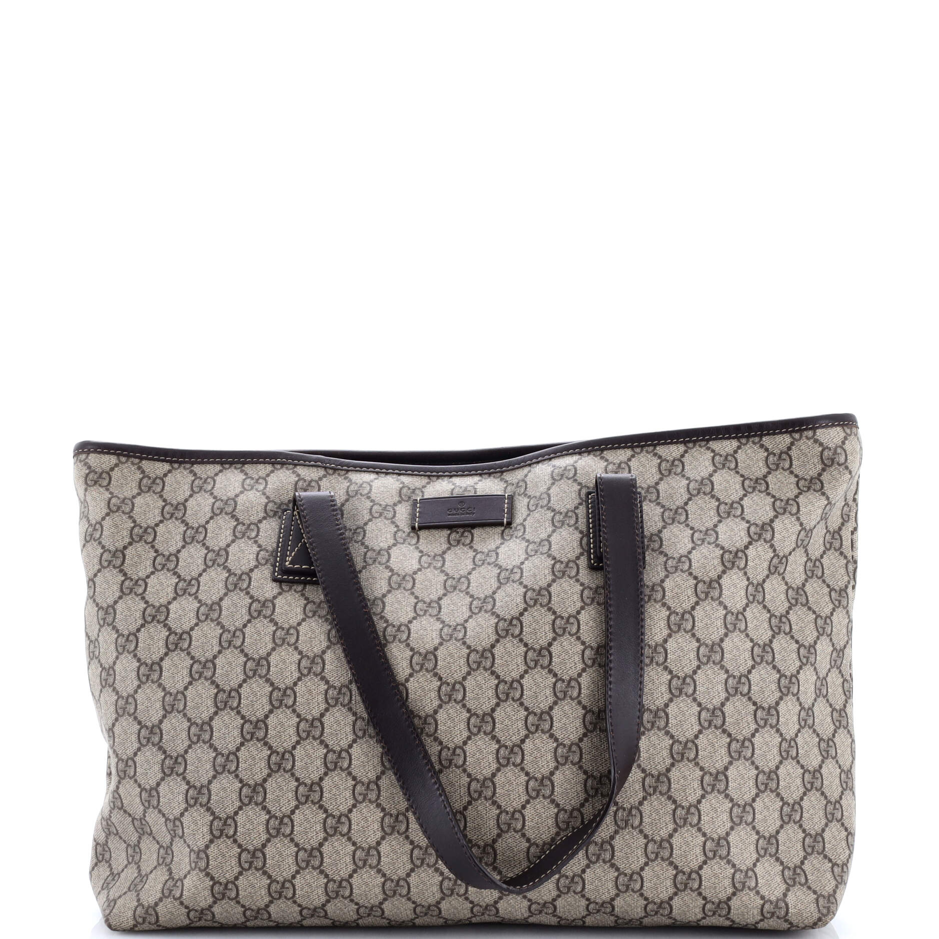 Plus Tote GG Coated Canvas with Leather Large