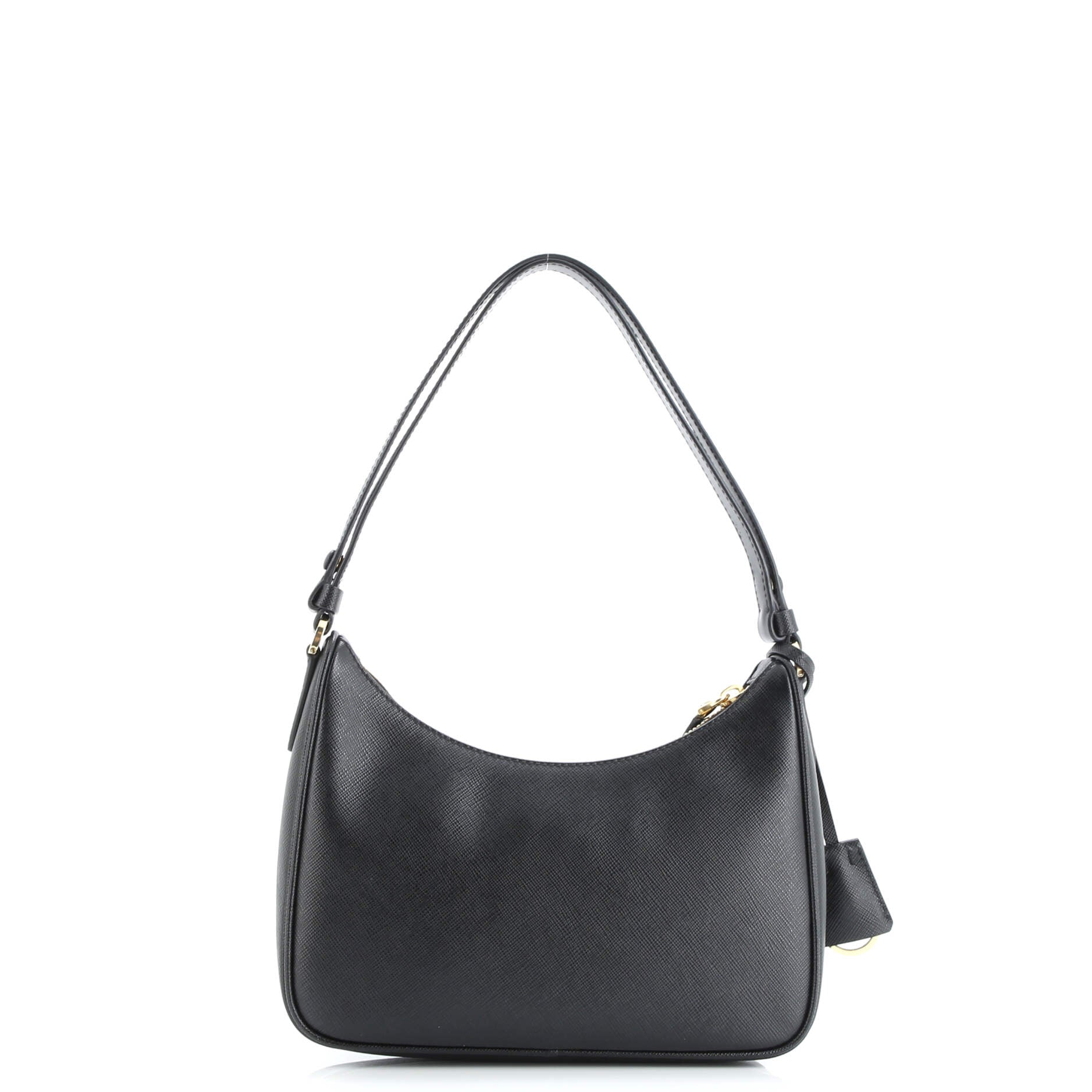 Adjustable Handle Zip Hobo Saffiano Leather Mini