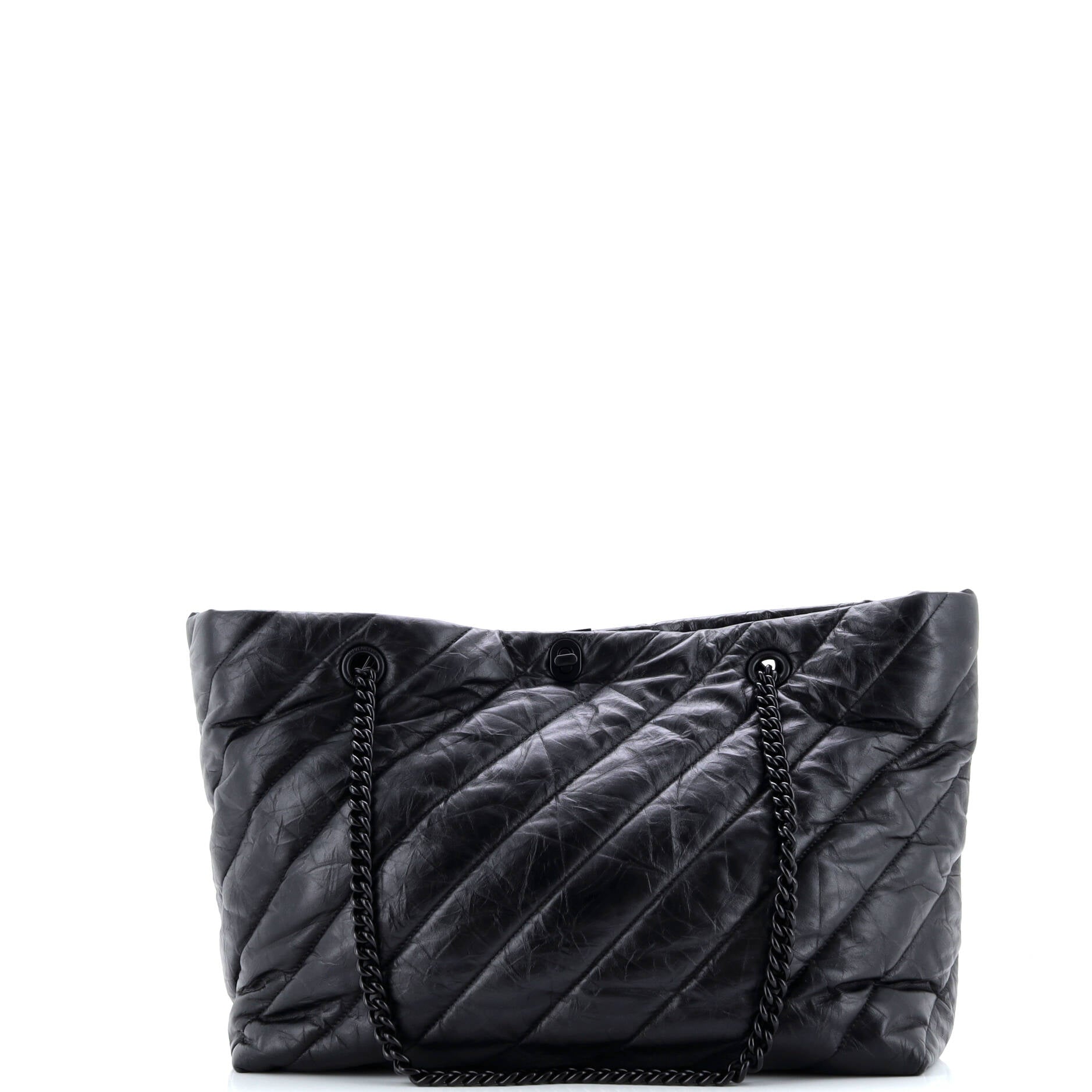 Crush Carry All Chain Tote Quilted Leather Medium