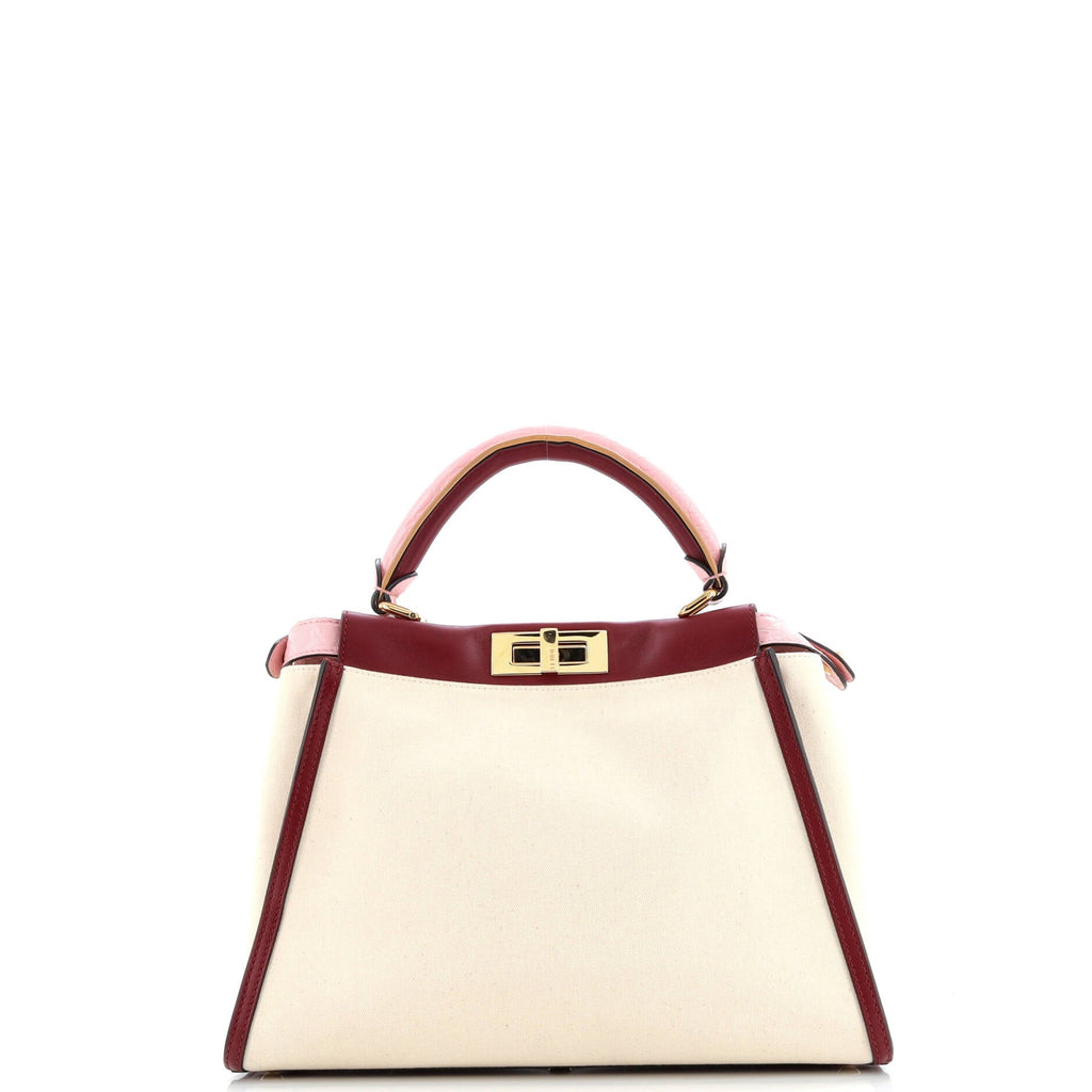 Peekaboo Bag Canvas with Crocodile Embossed Leather Regular