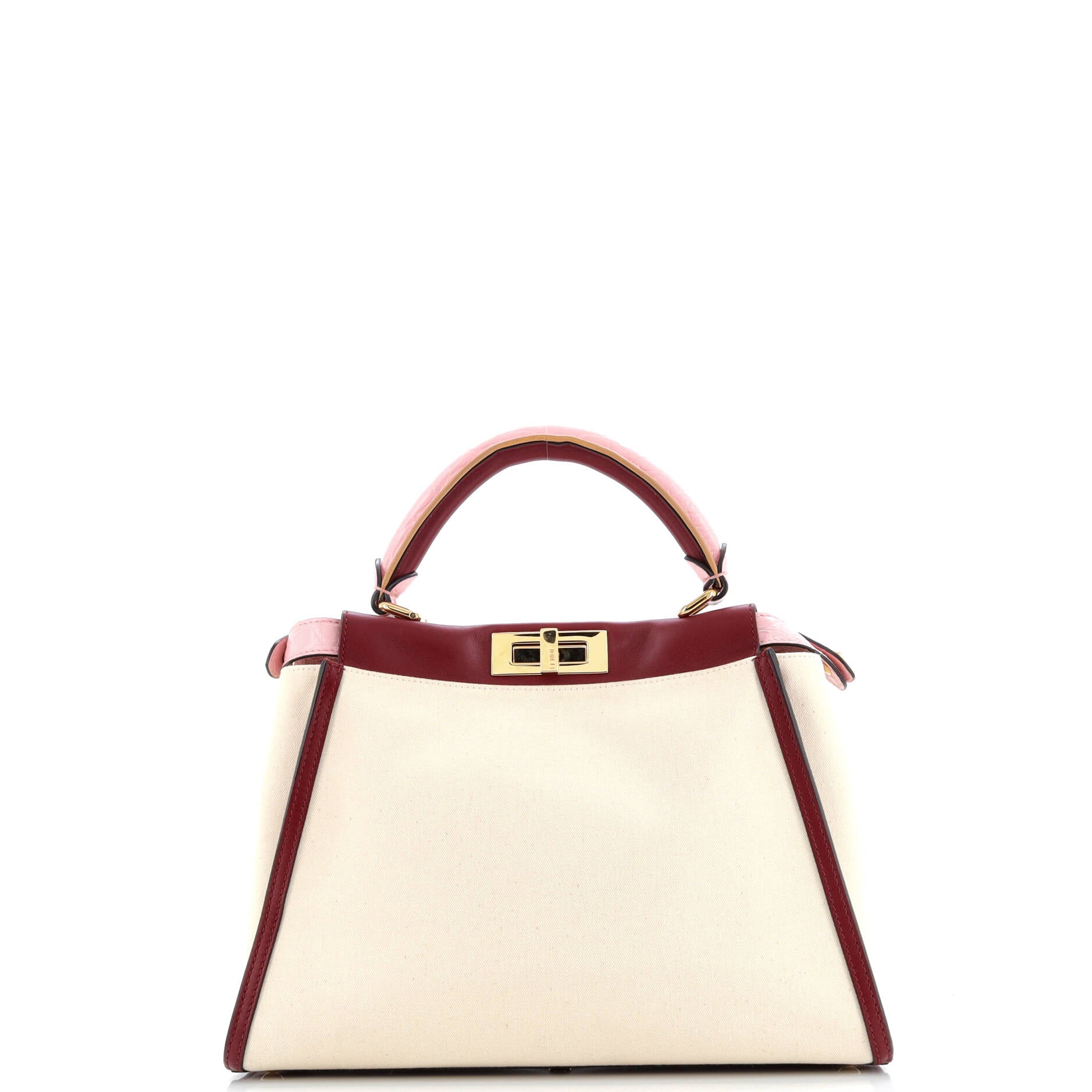 Peekaboo Bag Canvas with Crocodile Embossed Leather Regular