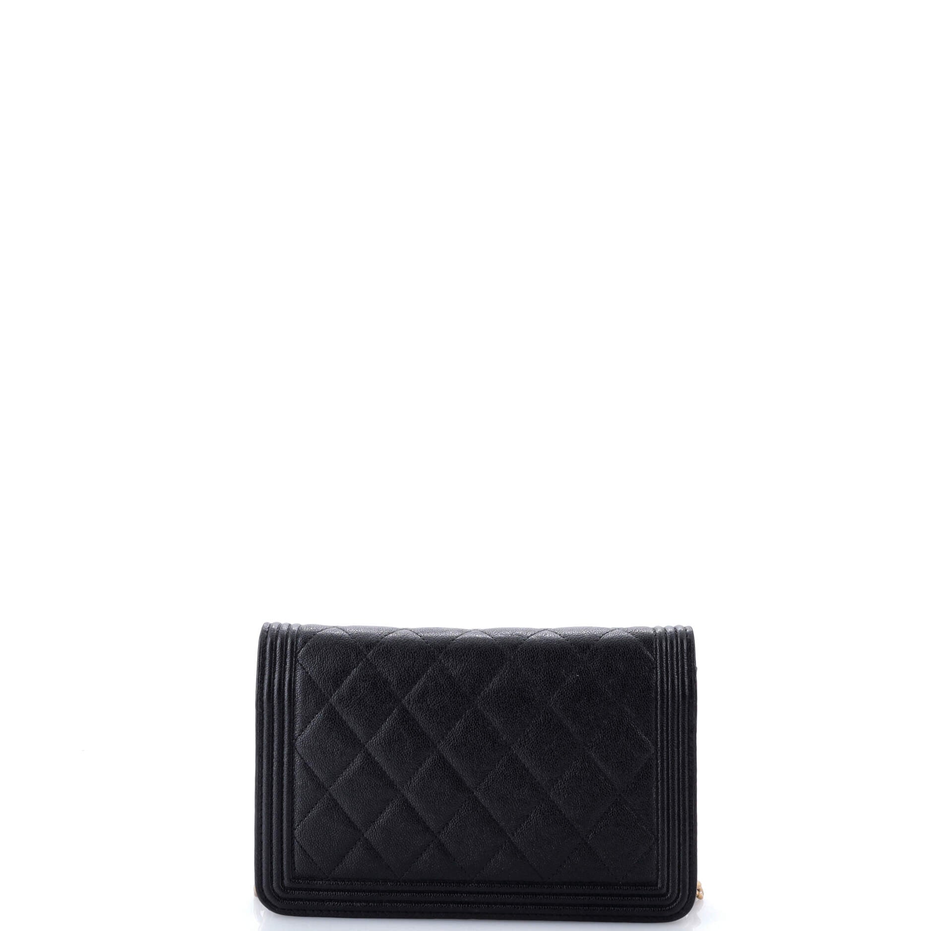 Boy Wallet on Chain Quilted Caviar