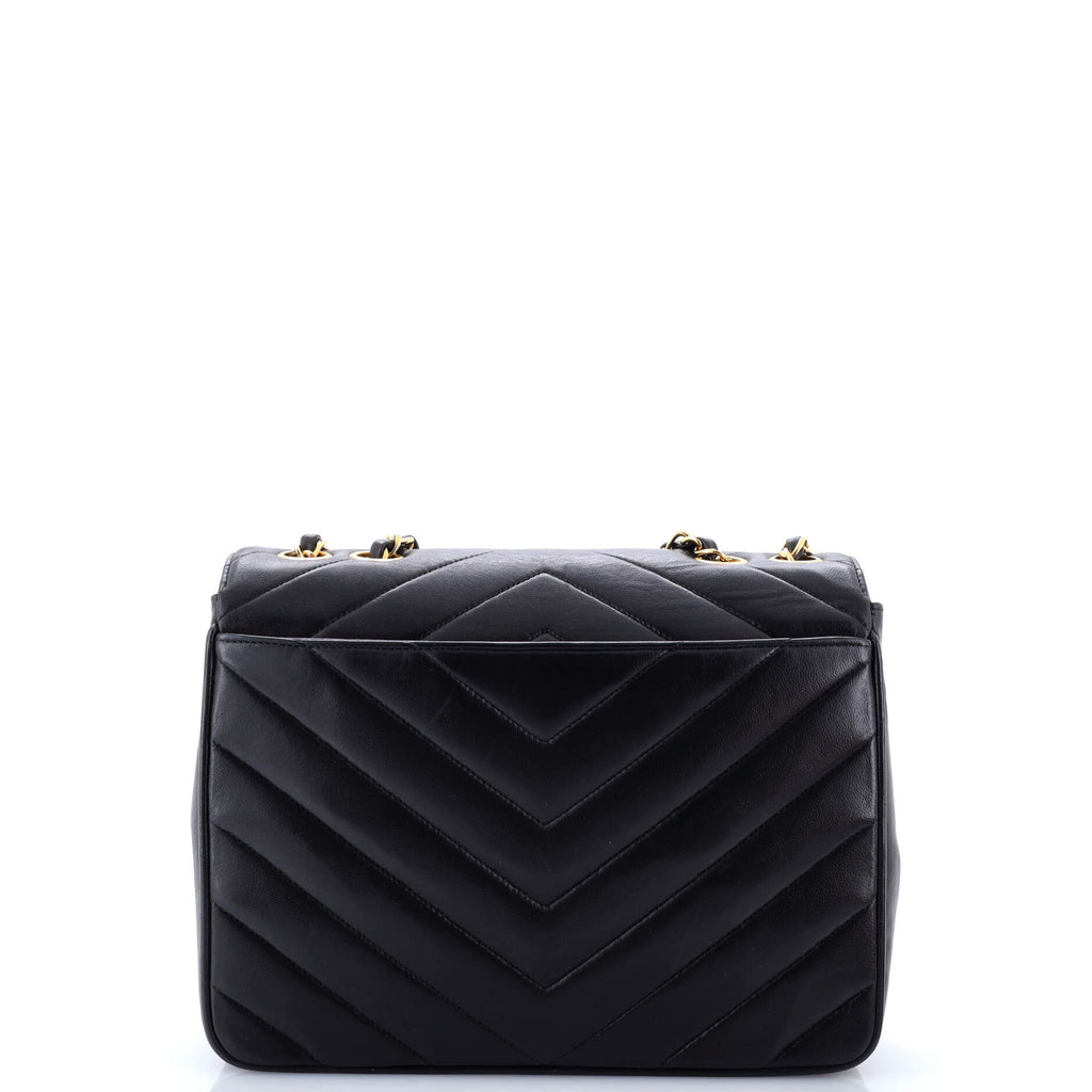 Vintage Envelope Flap Bag Chevron Lambskin Small