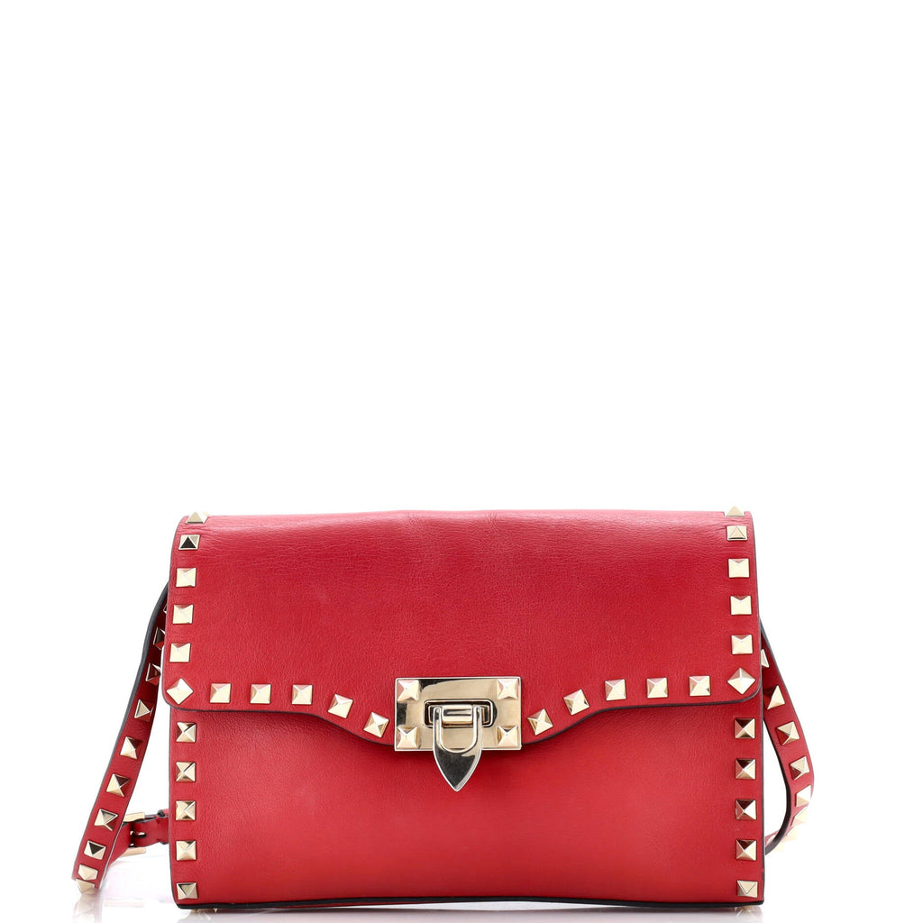 Rockstud Flip Lock Flap Bag Leather Medium