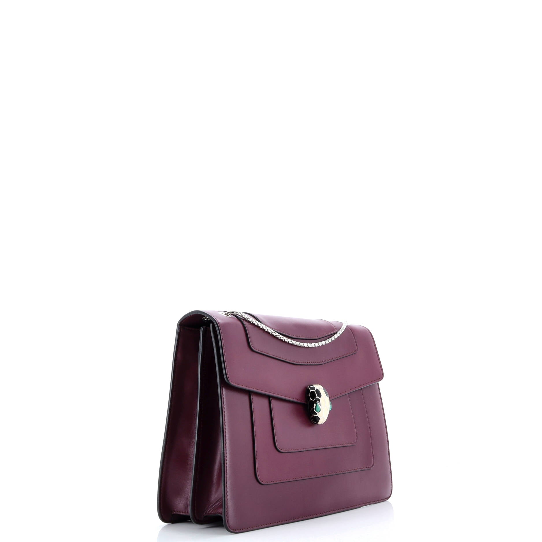 Serpenti Forever Square Shoulder Bag Leather Large