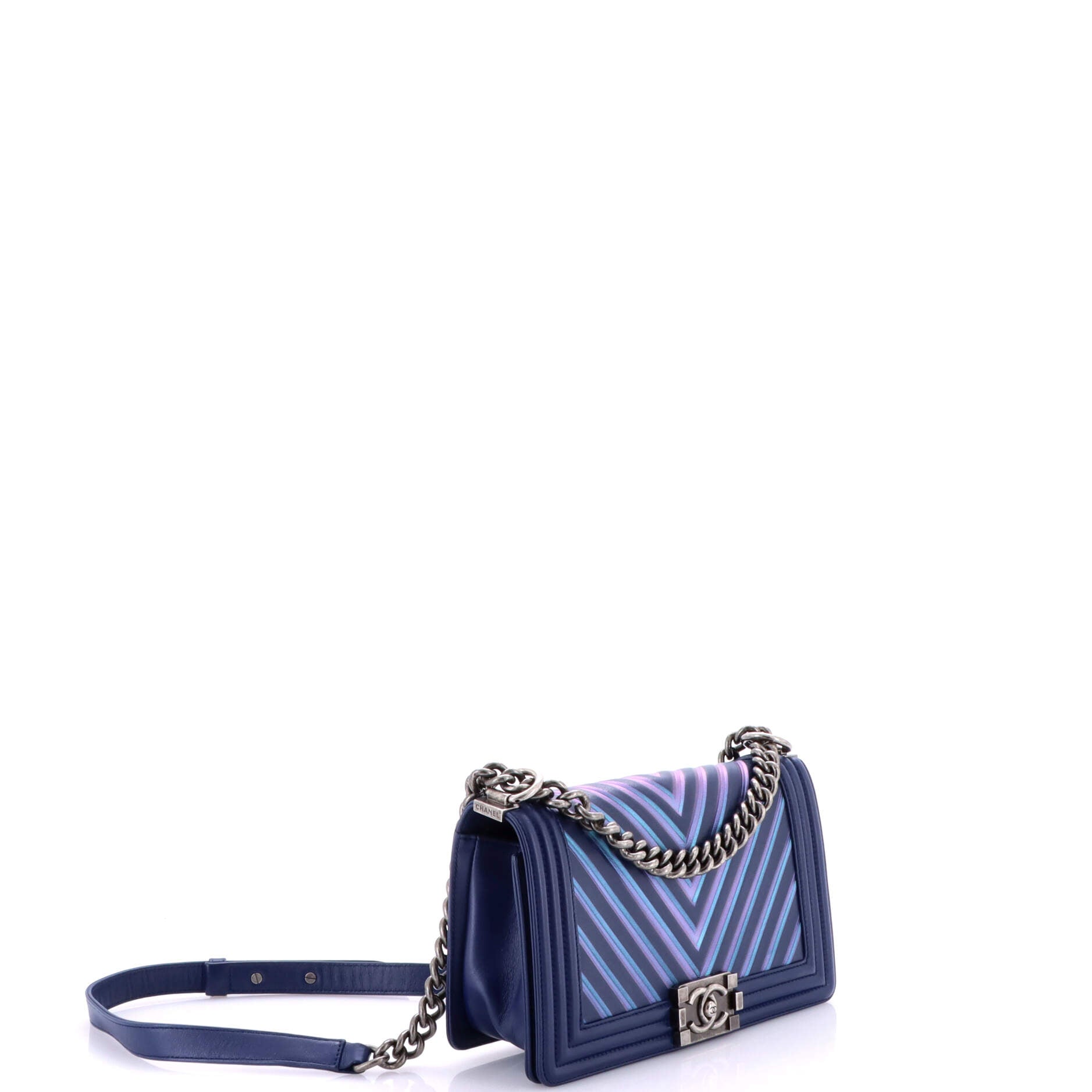 Boy Flap Bag Chevron Painted Calfskin Old Medium