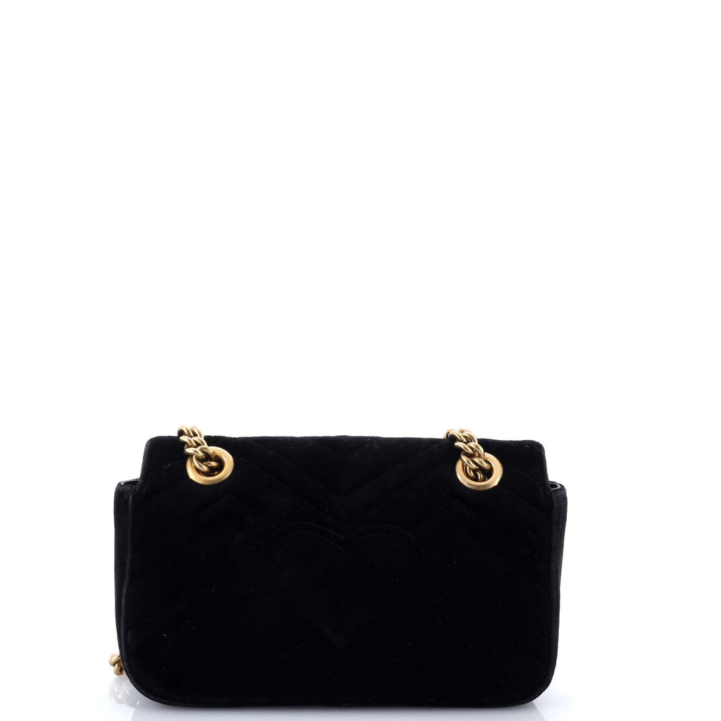 GG Marmont Flap Bag Matelasse Velvet Mini
