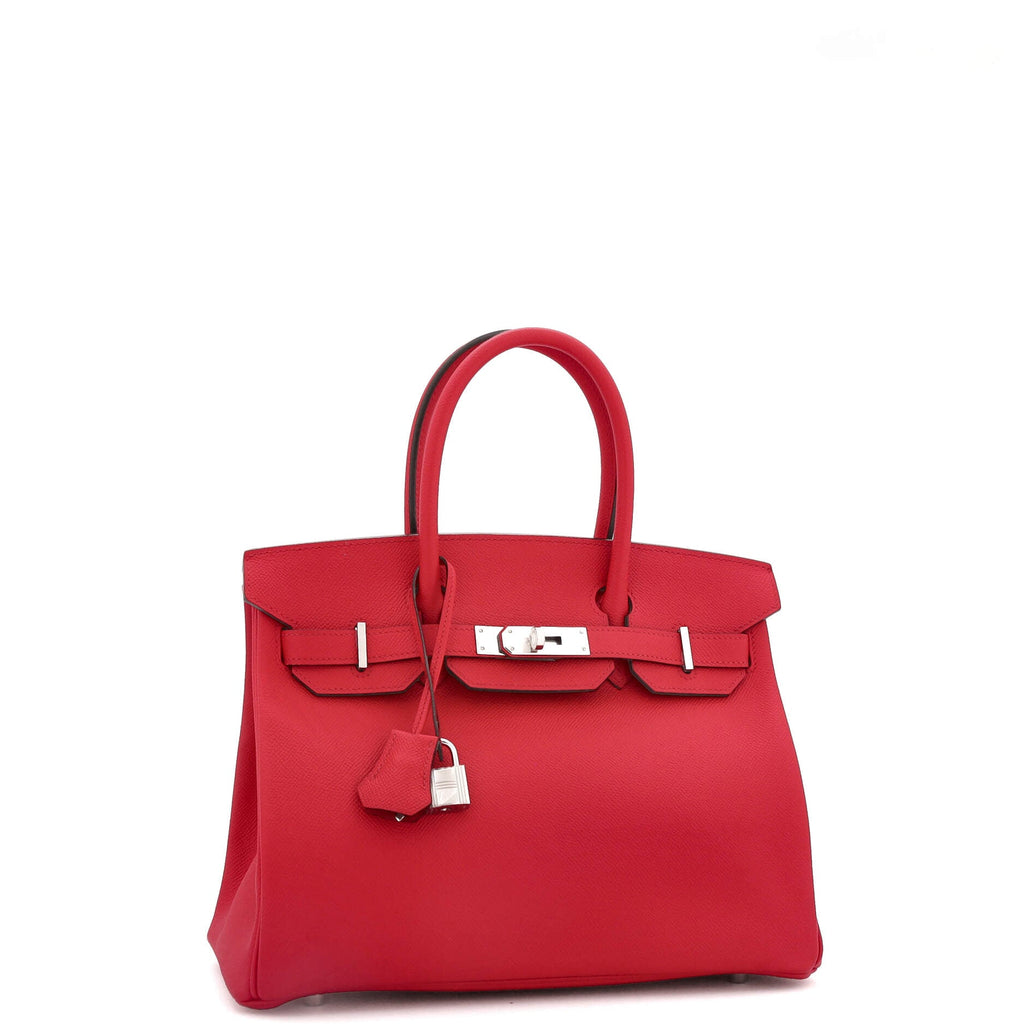 Birkin Handbag Rouge Casaque Epsom with Palladium Hardware 30