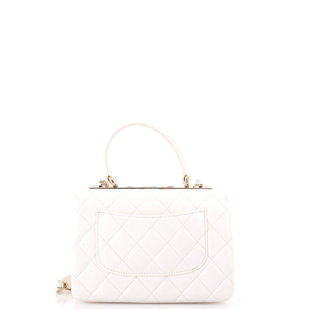 Trendy CC Top Handle Bag Quilted Lambskin and Lacquered Metal Mini