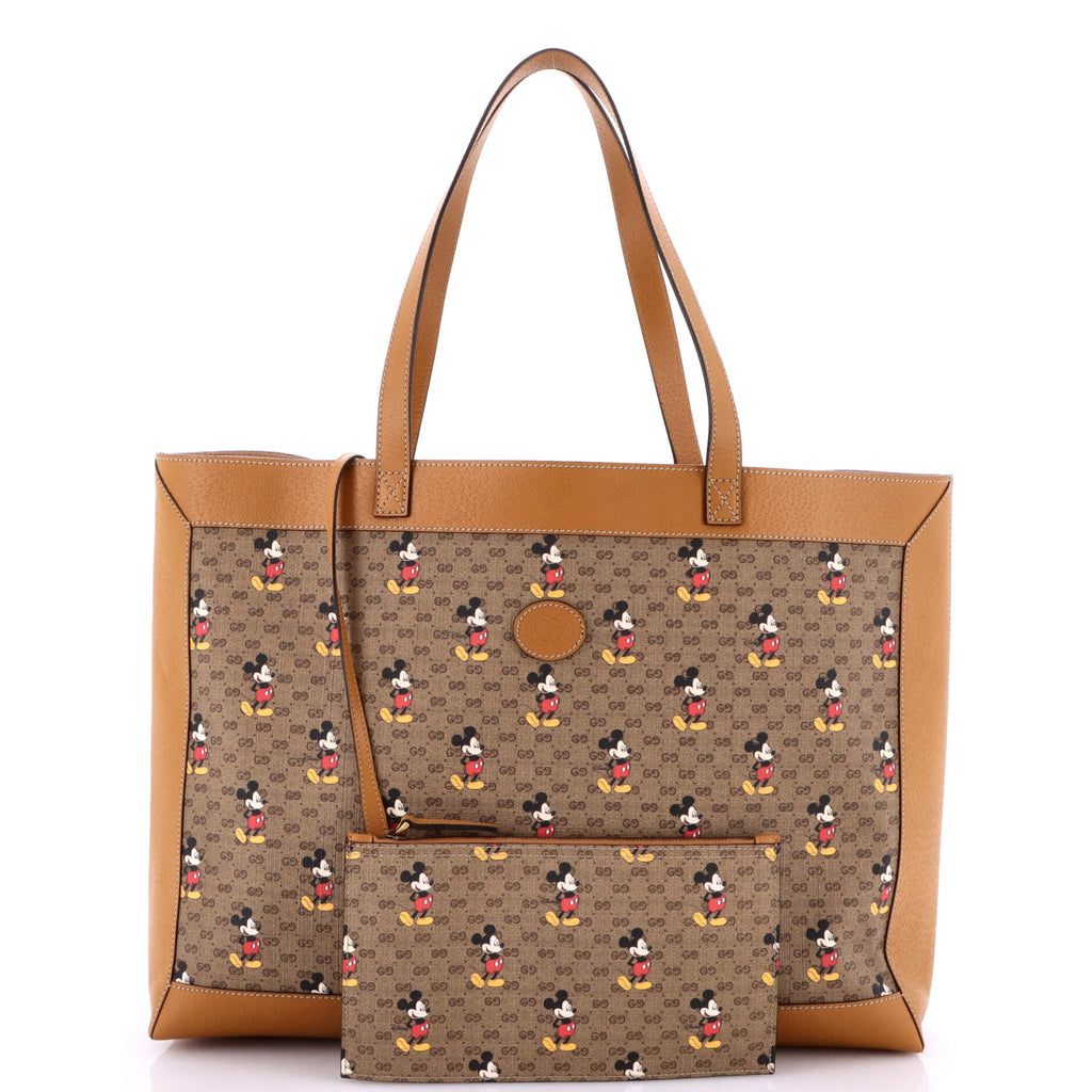 Disney Mickey Mouse Soft Open Tote Printed Mini GG Coated Canvas Medium