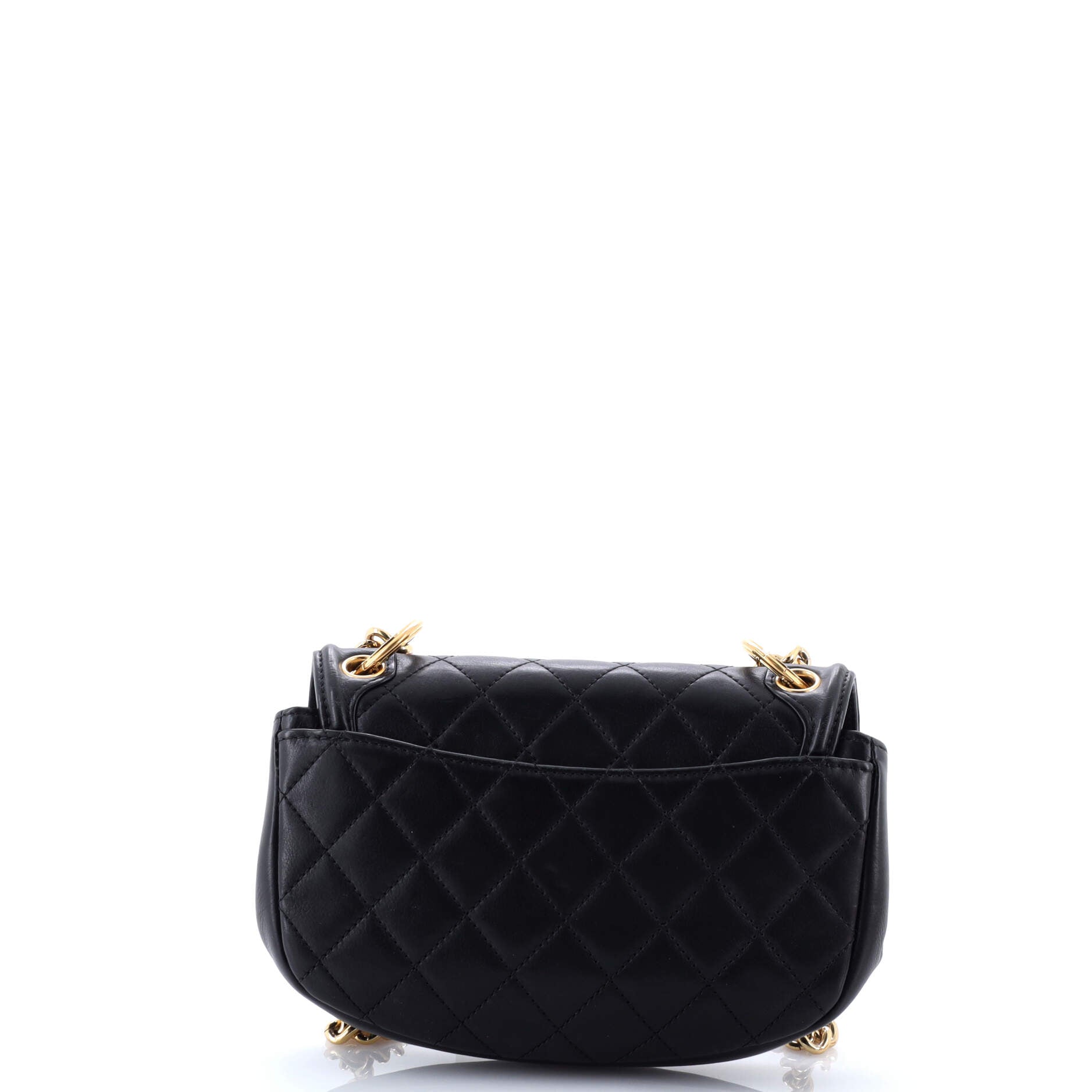 Underline Saddle Flap Bag Quilted Calfskin Small