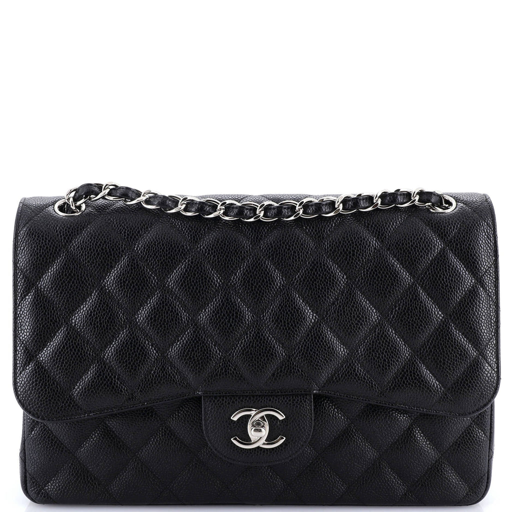 Classic Double Flap Bag Quilted Caviar Jumbo