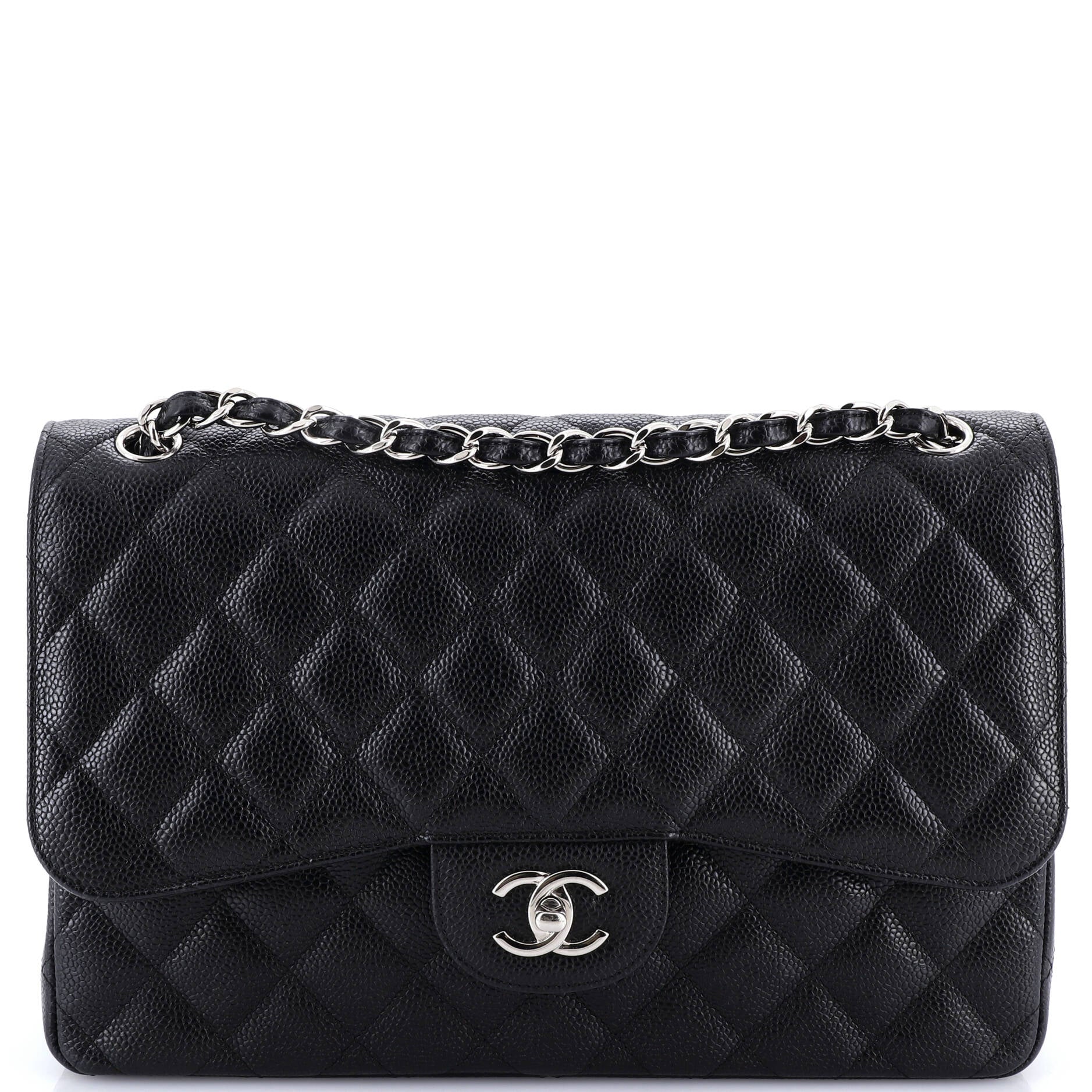 Classic Double Flap Bag Quilted Caviar Jumbo