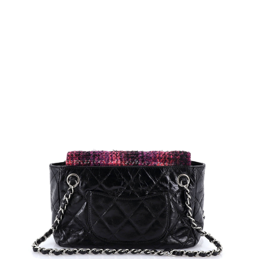 Portobello Chain Shoulder Bag Quilted Glazed Calfskin and Tweed Small