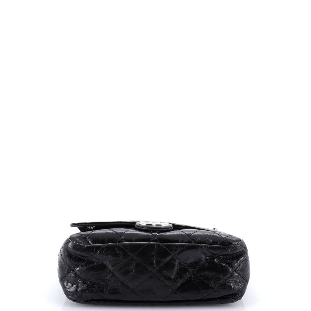 Portobello Chain Shoulder Bag Quilted Glazed Calfskin and Tweed Small