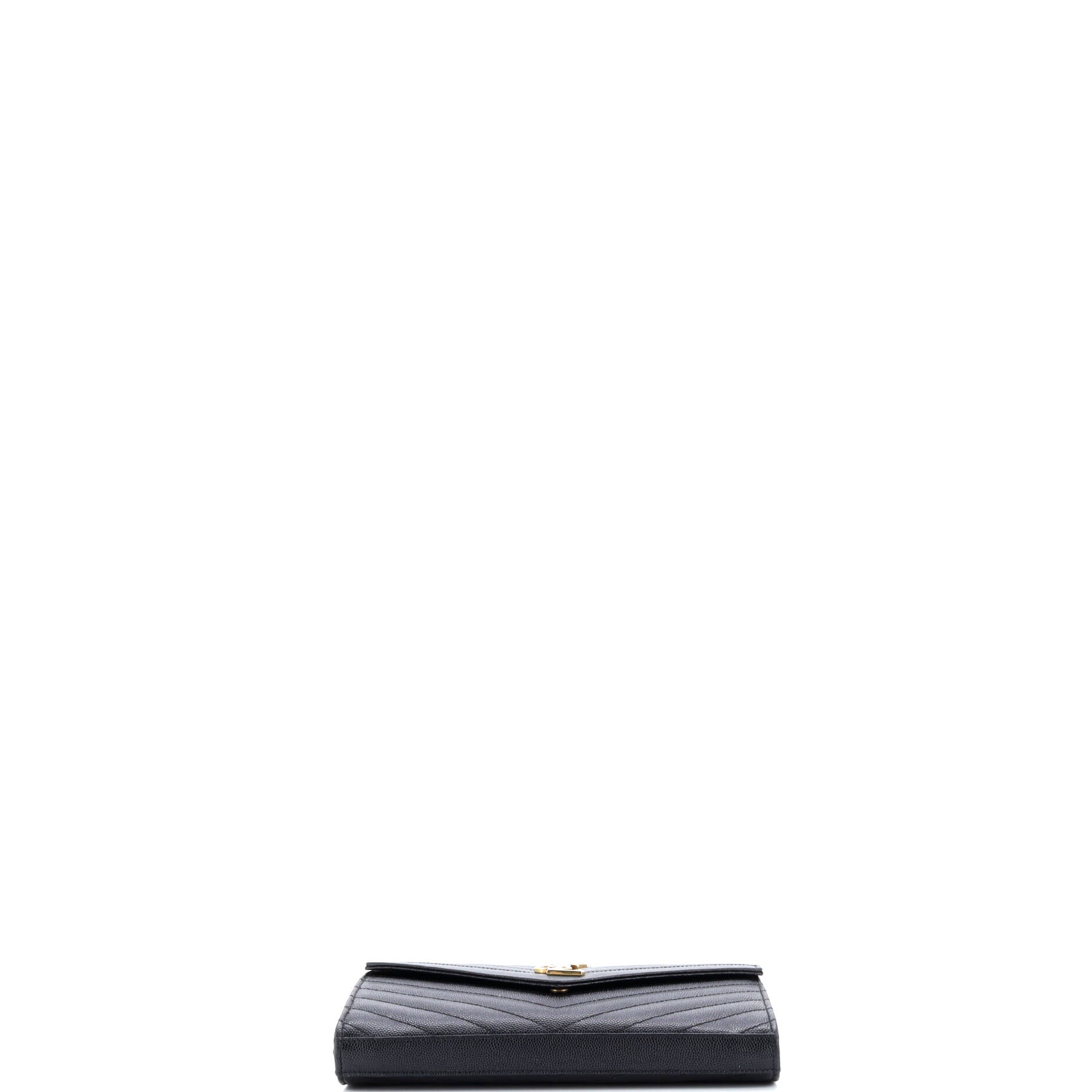 Classic Monogram Wallet on Chain Matelasse Chevron Leather Medium