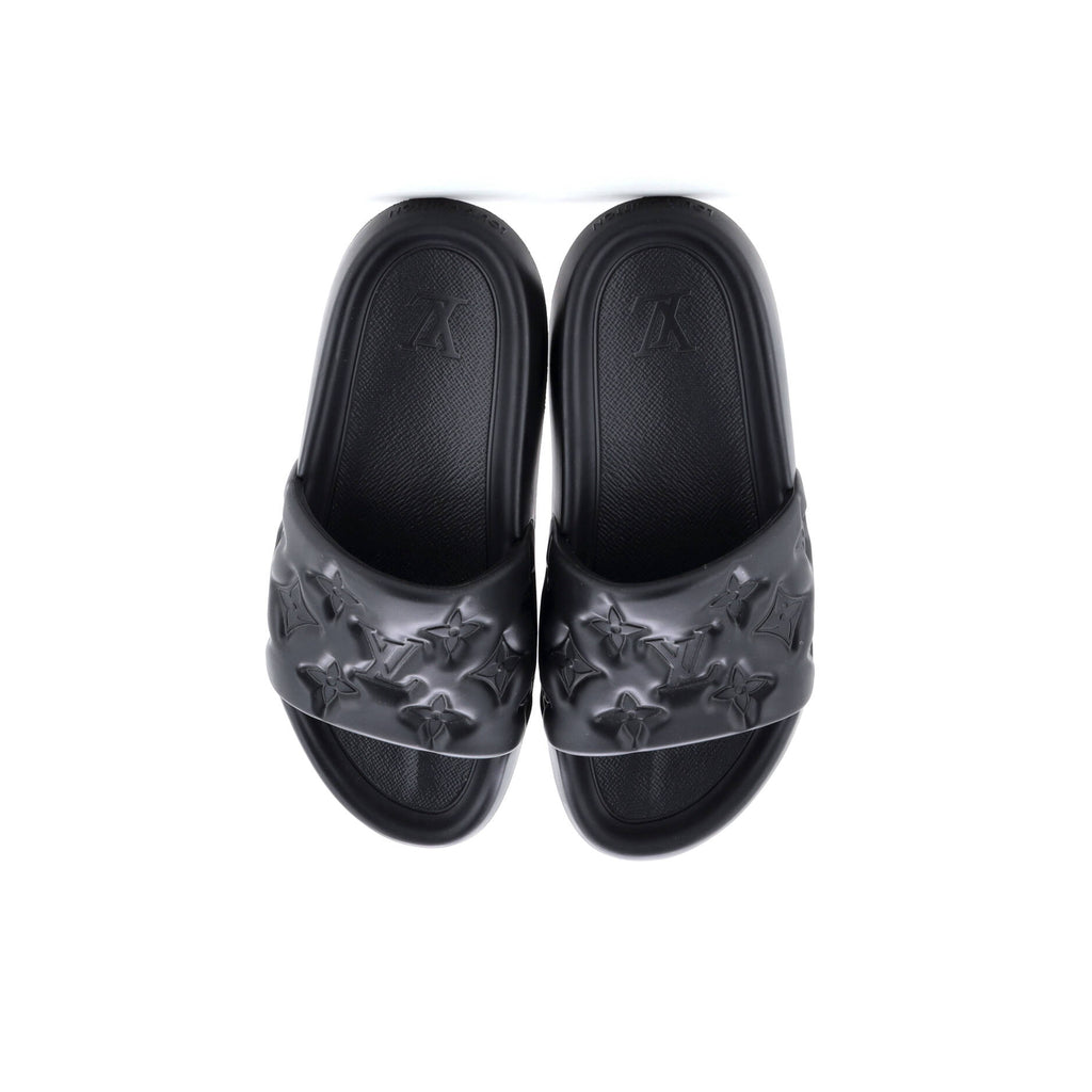 Men's Waterfront Mule Sandals Monogram Embossed Rubber