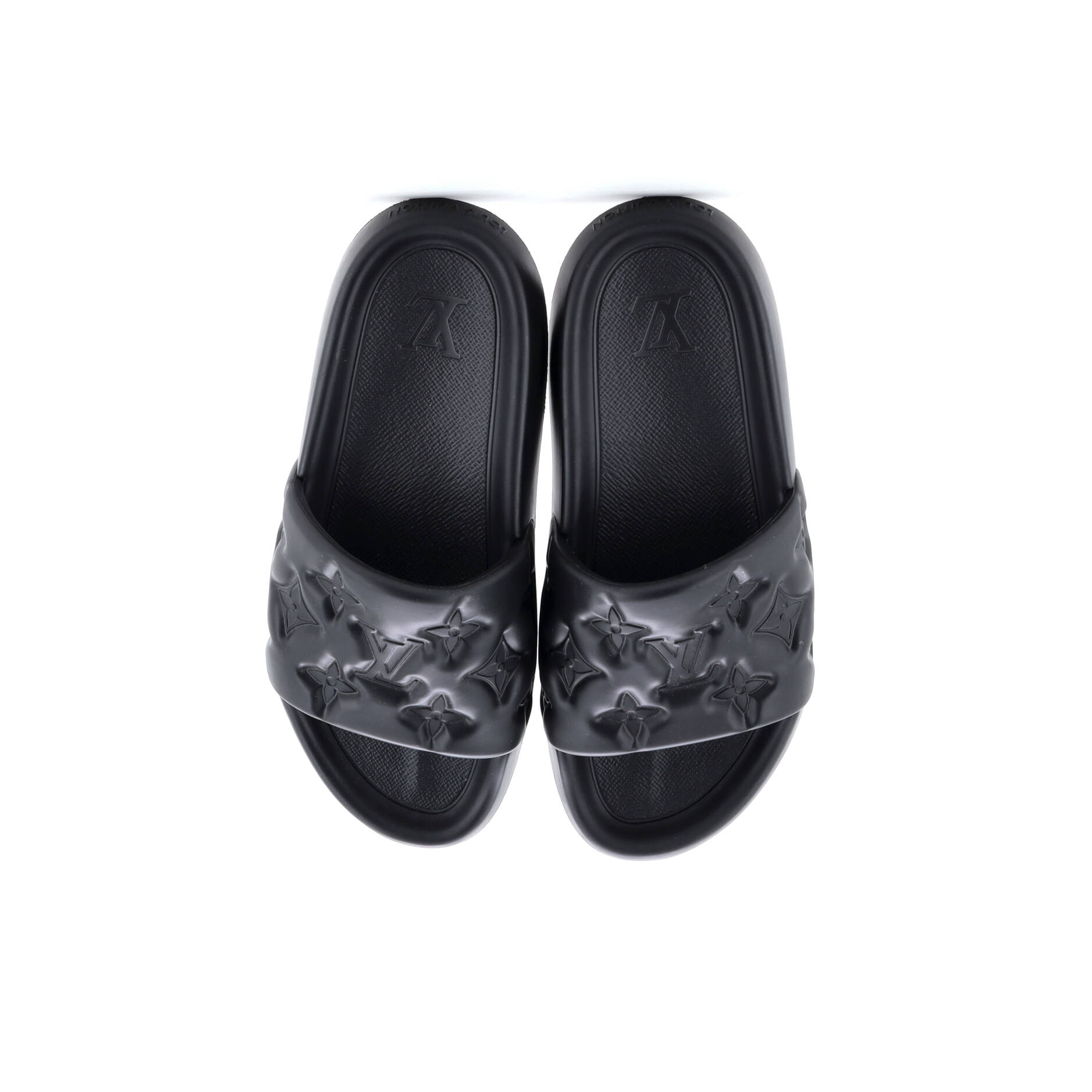 Men's Waterfront Mule Sandals Monogram Embossed Rubber