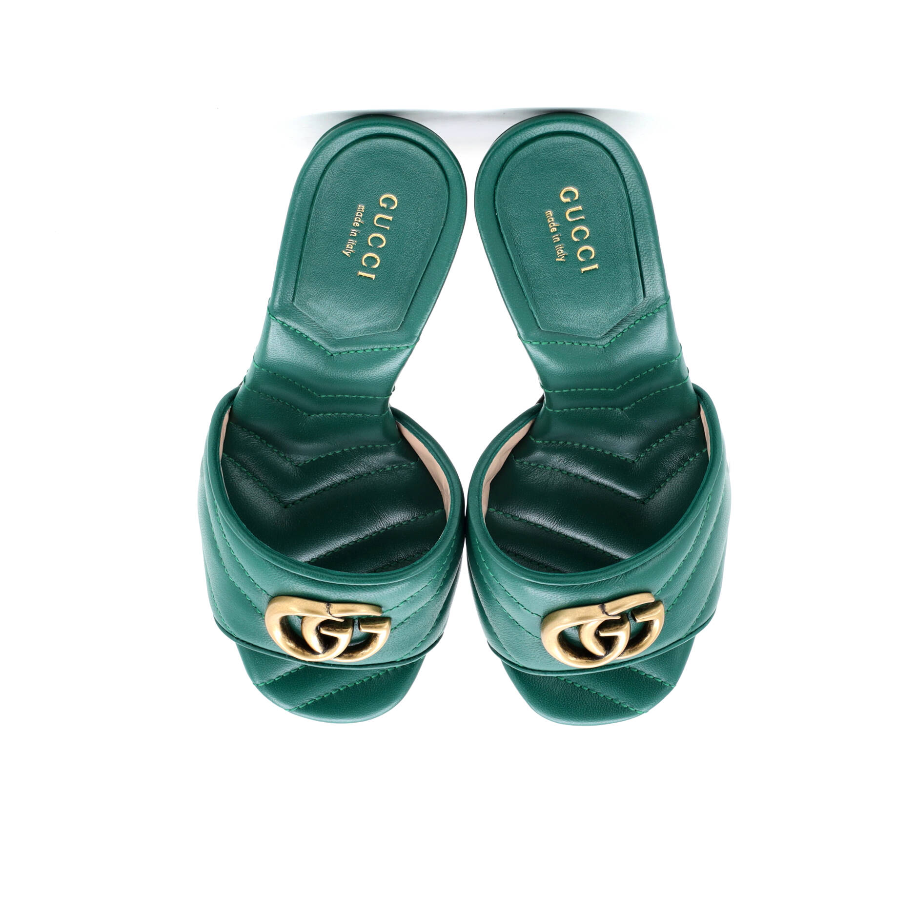 Women's Marmont Slide Heeled Sandals Matelasse Leather