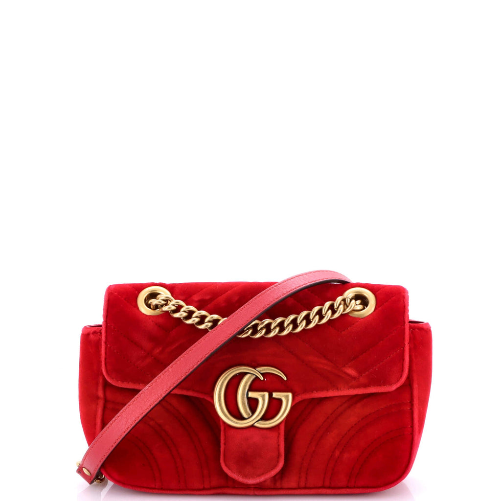 GG Marmont Flap Bag Matelasse Velvet Small