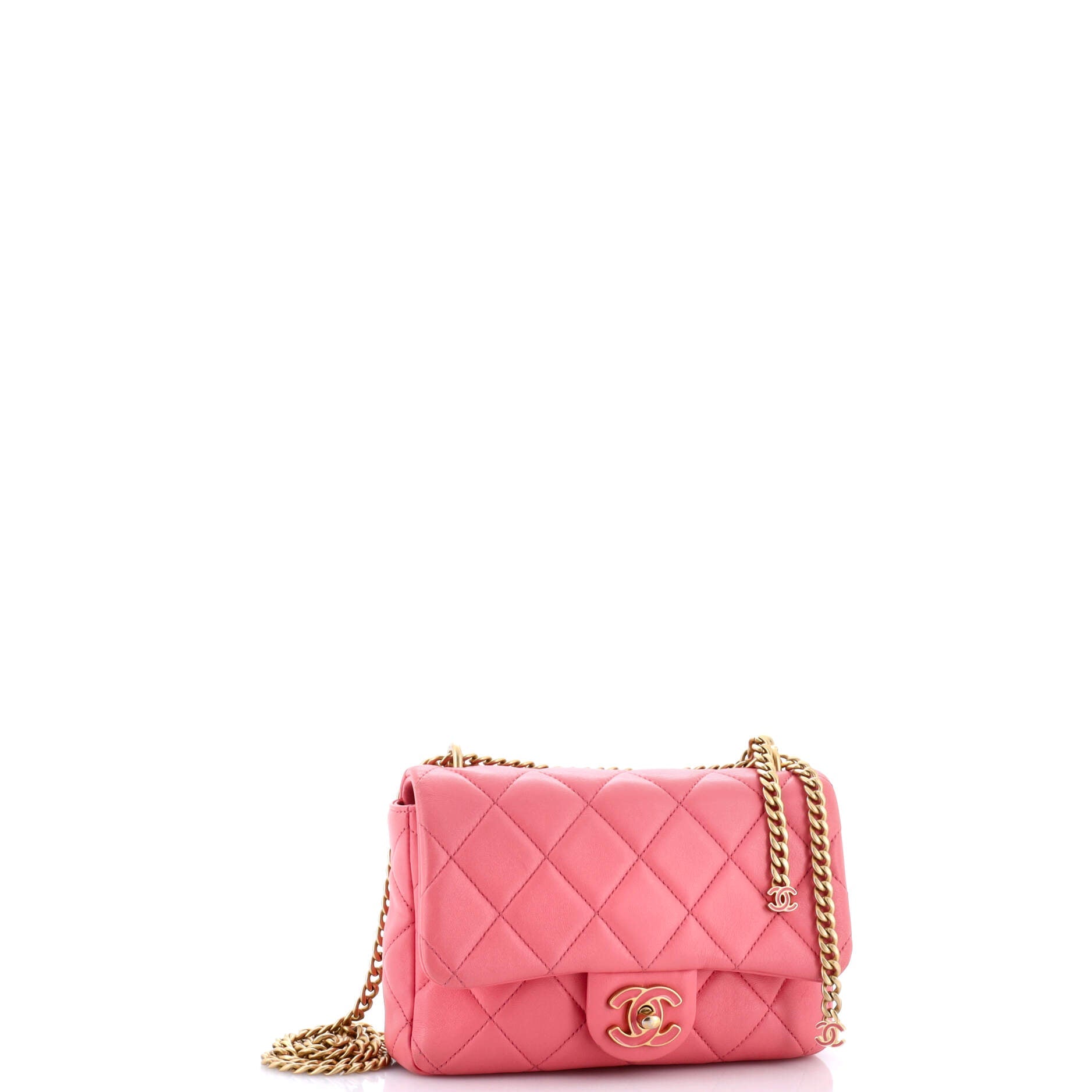 Pending CC Square Flap Bag Quilted Lambskin Mini