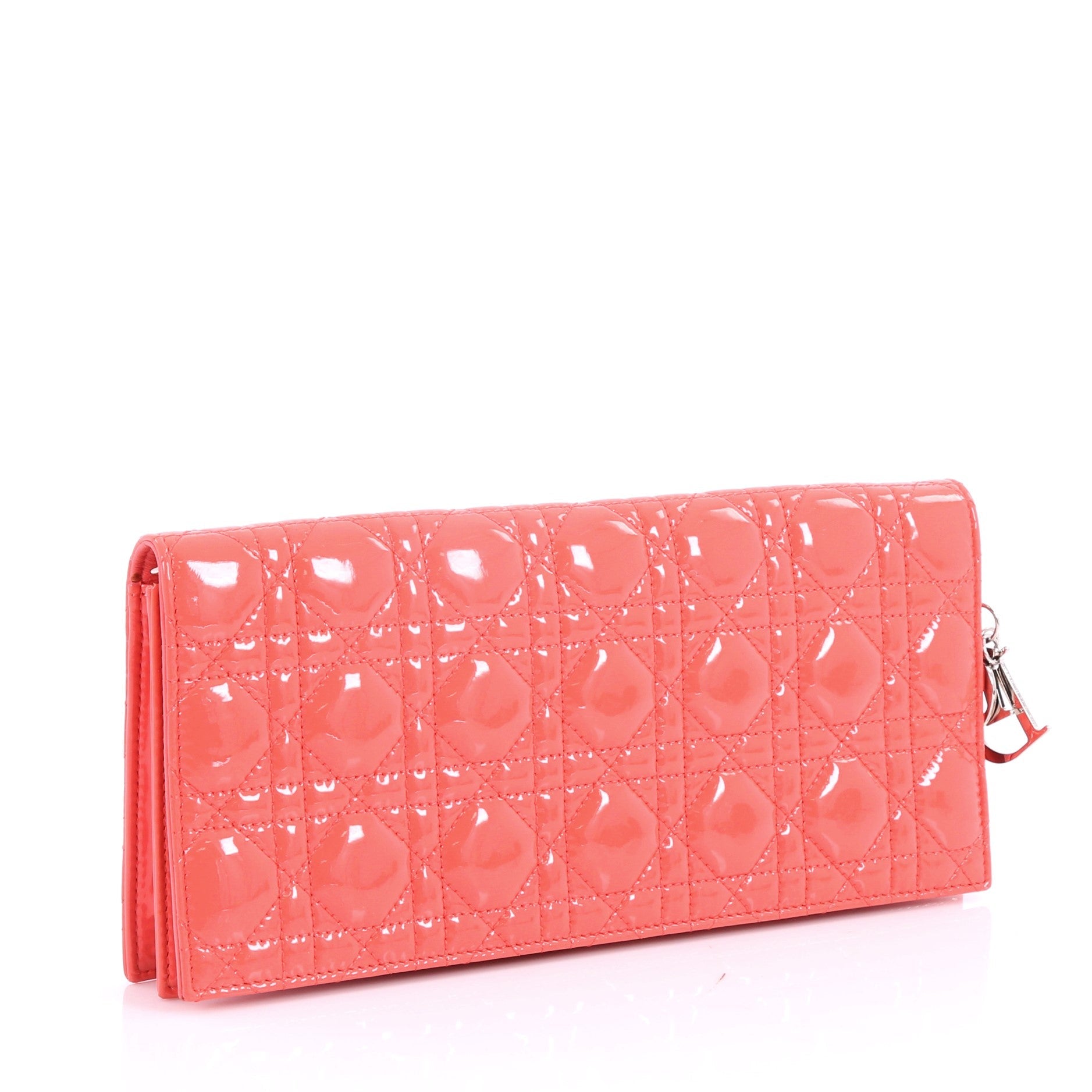 Lady Dior Chain Convertible Clutch Cannage Quilt Patent Long