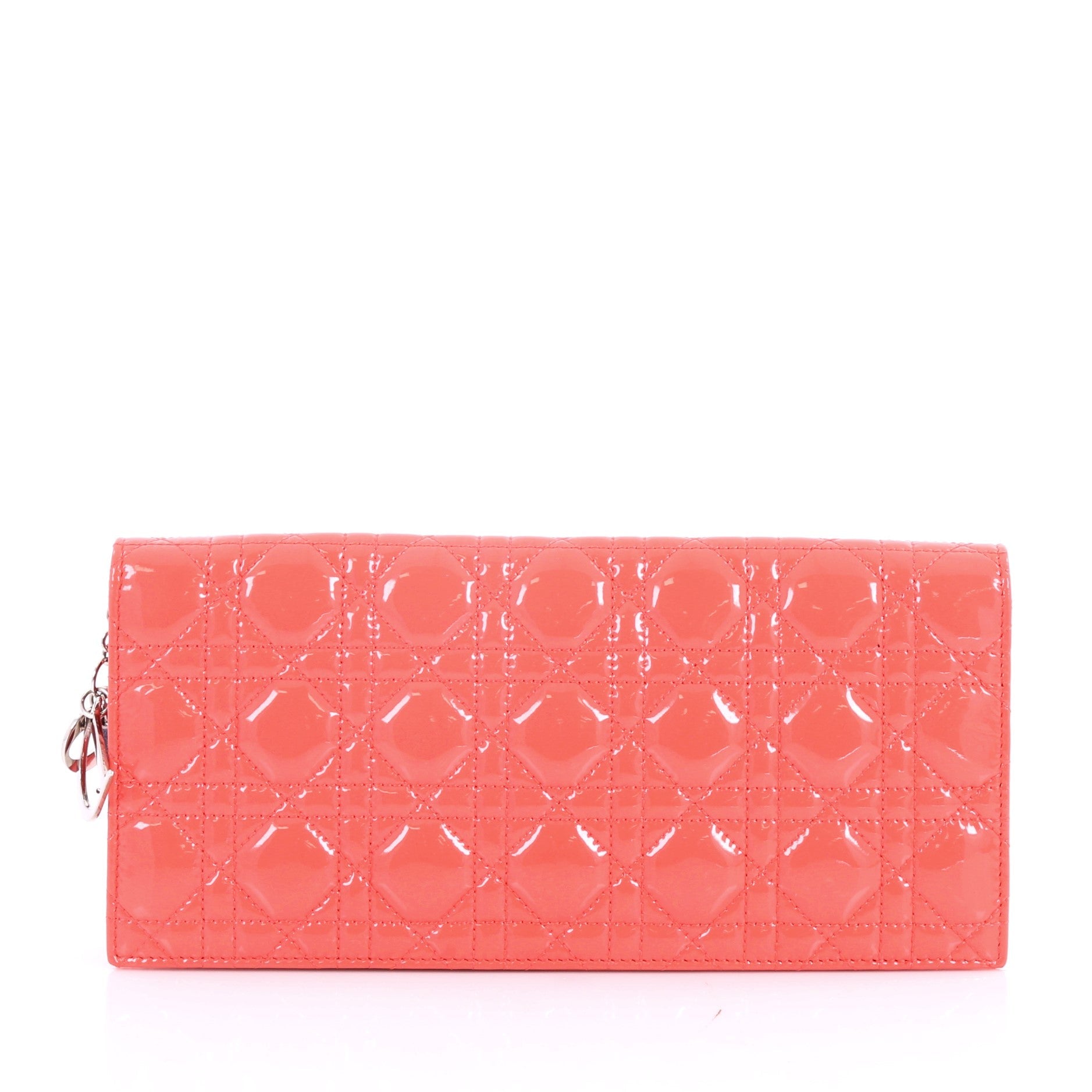 Lady Dior Chain Convertible Clutch Cannage Quilt Patent Long