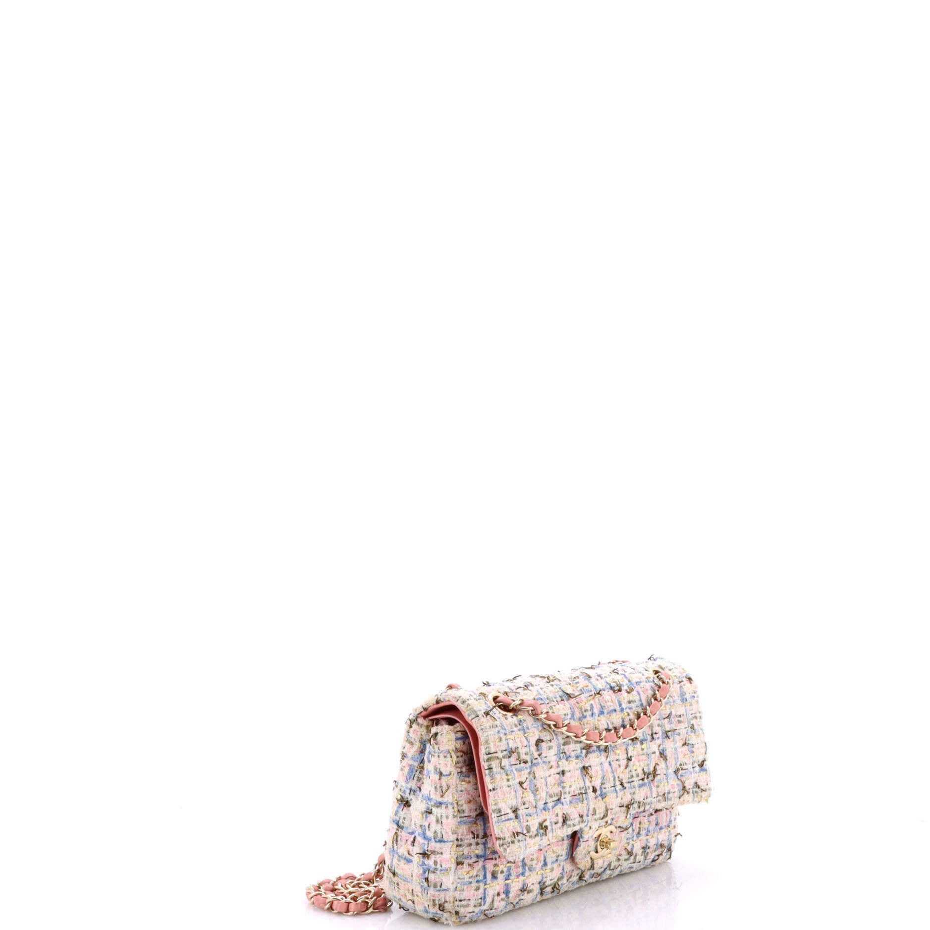 Classic Double Flap Bag Quilted Tweed and Ribbon Medium