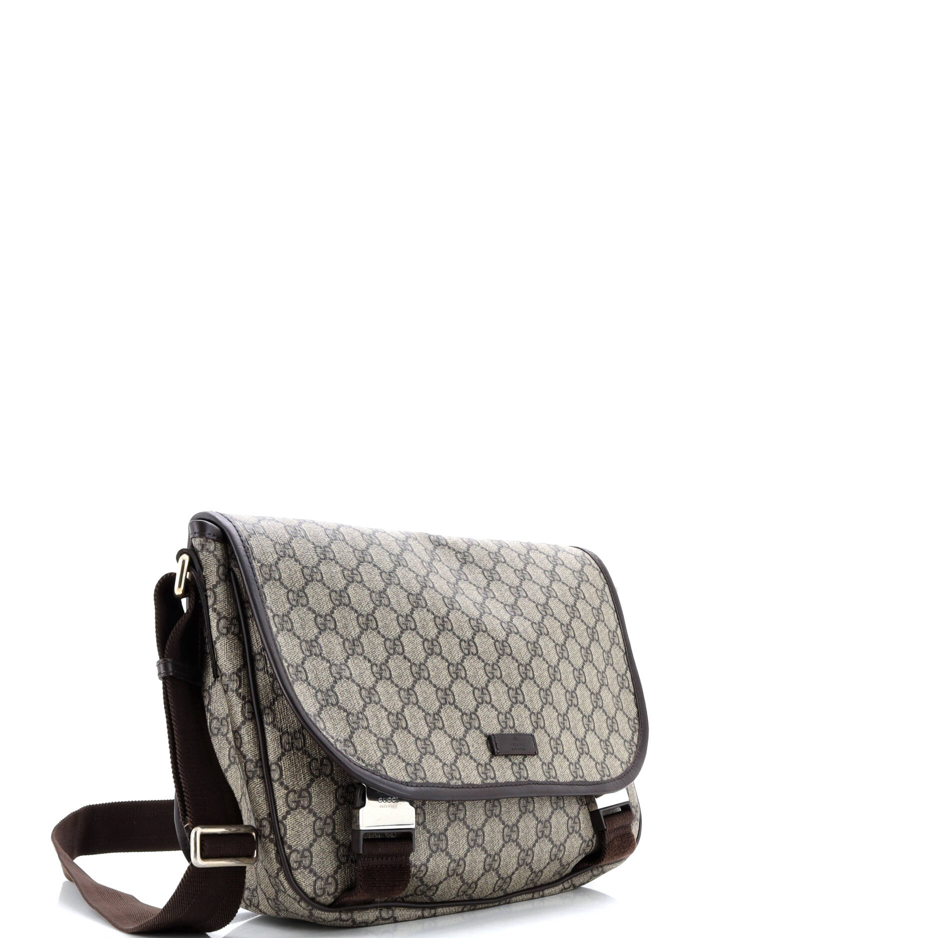 Double Buckle Messenger Bag GG Coated Canvas Medium