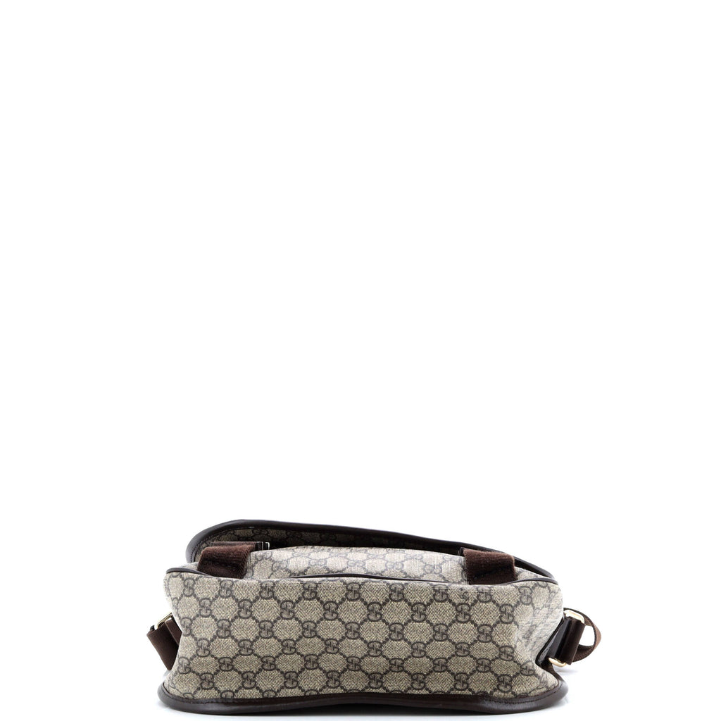 Double Buckle Messenger Bag GG Coated Canvas Medium