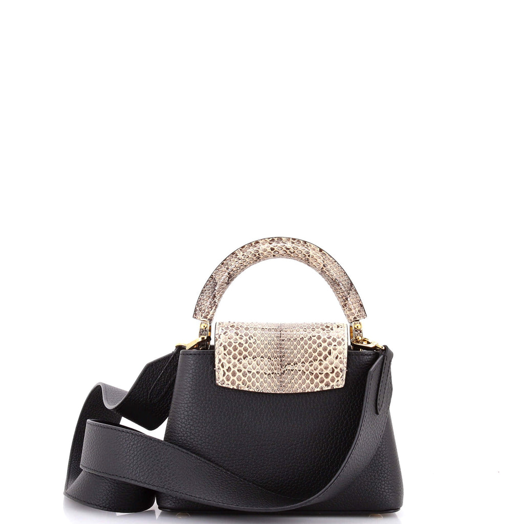 Capucines Bag Leather with Snakeskin Mini