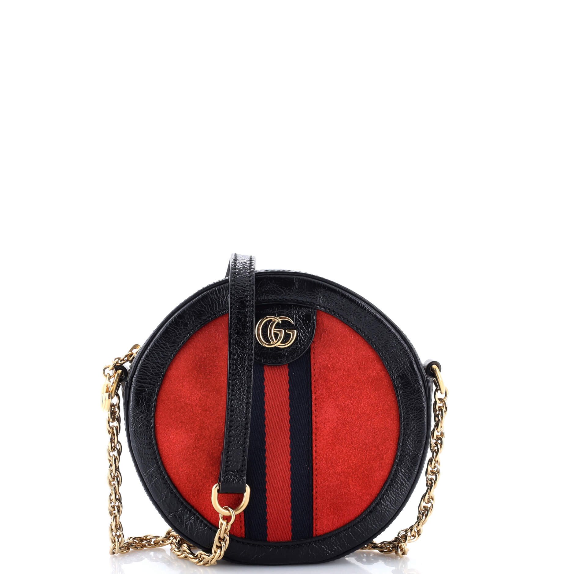 Ophidia Round Shoulder Bag Suede Mini