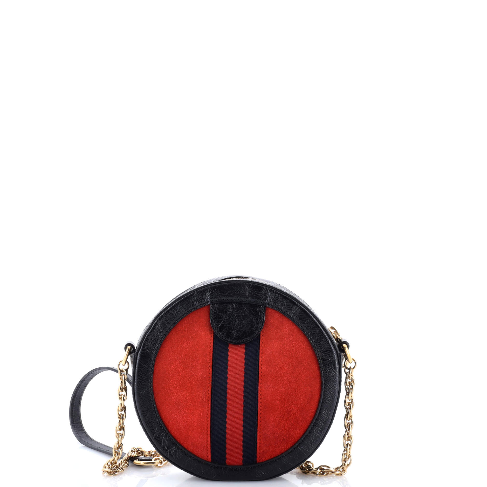 Ophidia Round Shoulder Bag Suede Mini