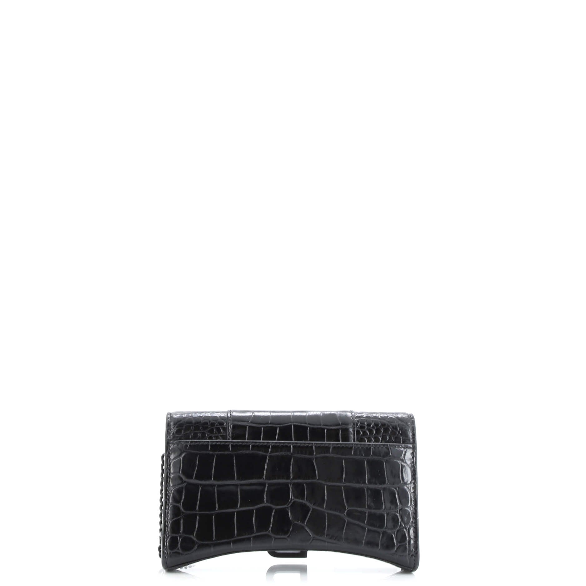 Hourglass Crossbody Bag Crocodile Embossed Leather XS