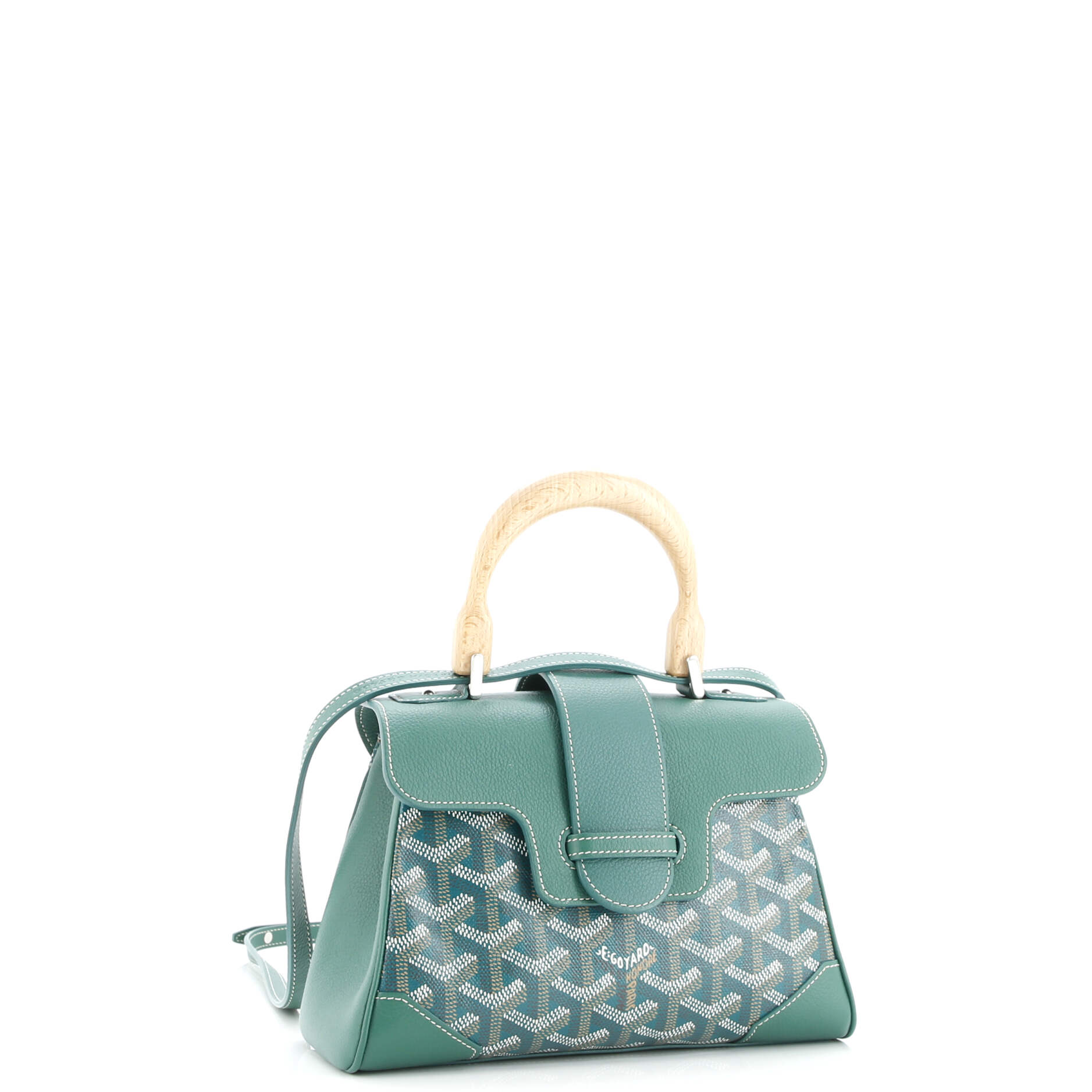 Saigon Top Handle Bag Coated Canvas with Leather Mini