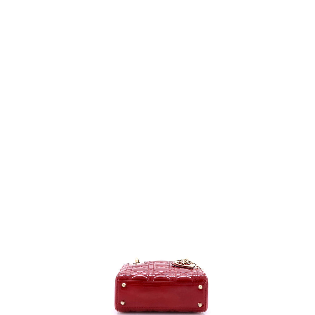 Lady Dior Chain Bag Cannage Quilt Patent Mini