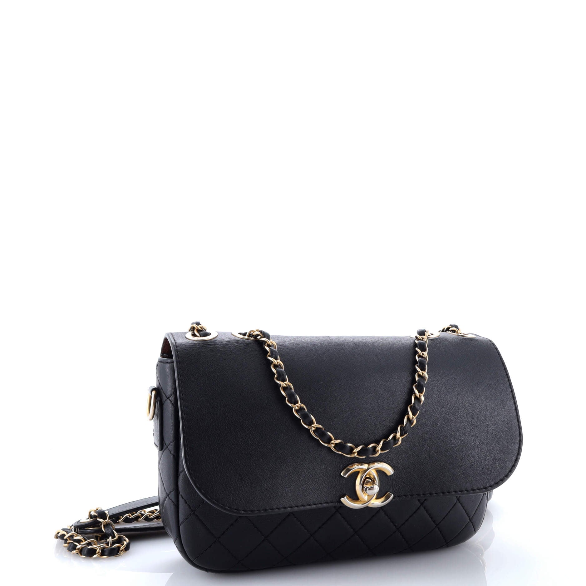 Multi Pouching Flap Bag with Coin Purse Quilted Calfskin Medium