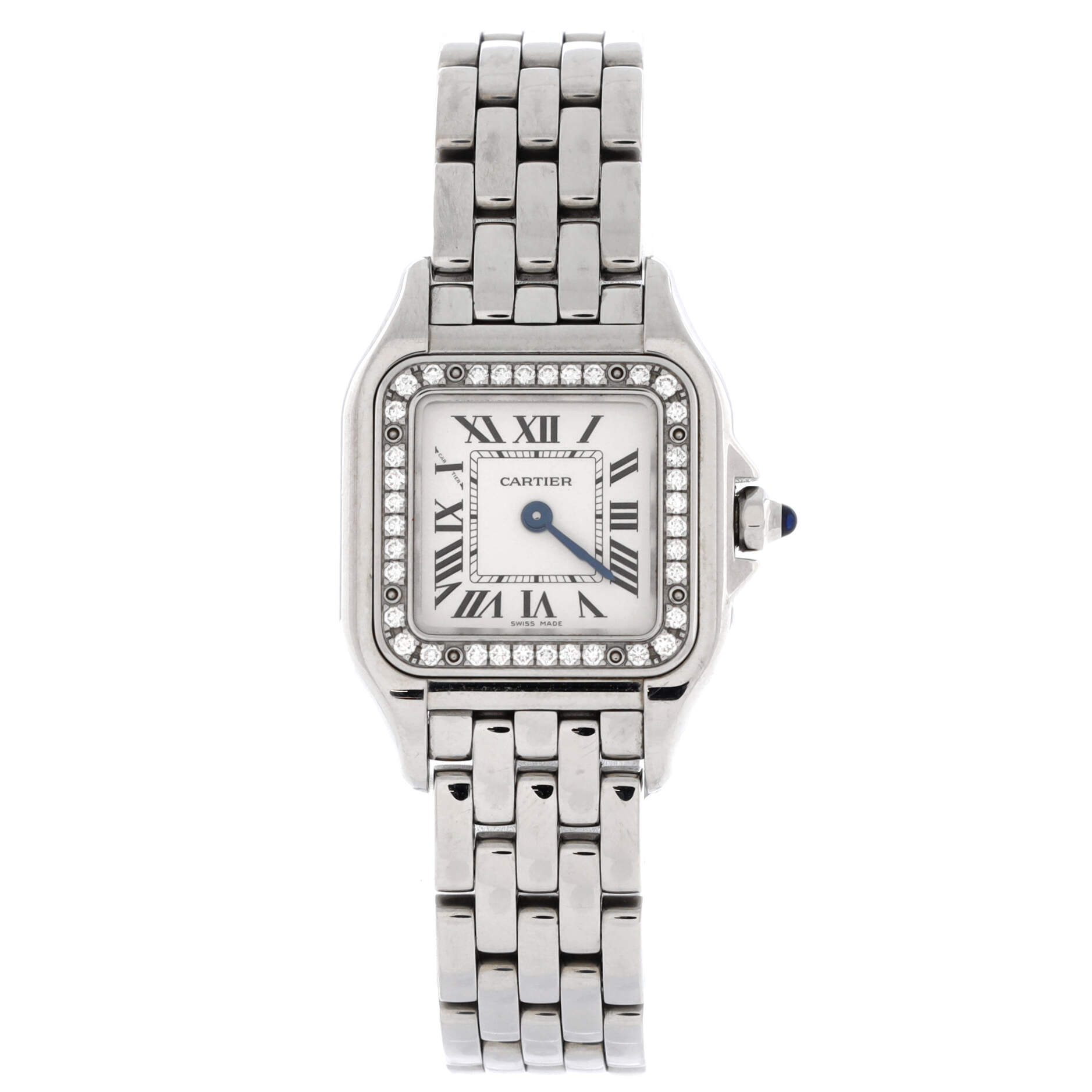 Panthere de Cartier Quartz Watch Stainless Steel with Diamond Bezel 22
