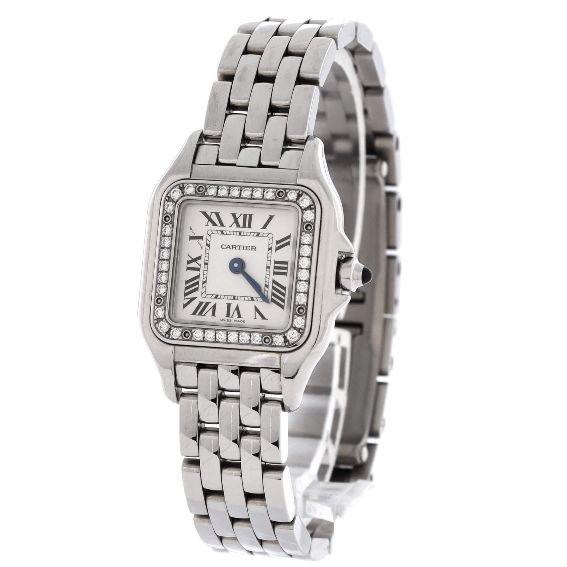 Panthere de Cartier Quartz Watch Stainless Steel with Diamond Bezel 22