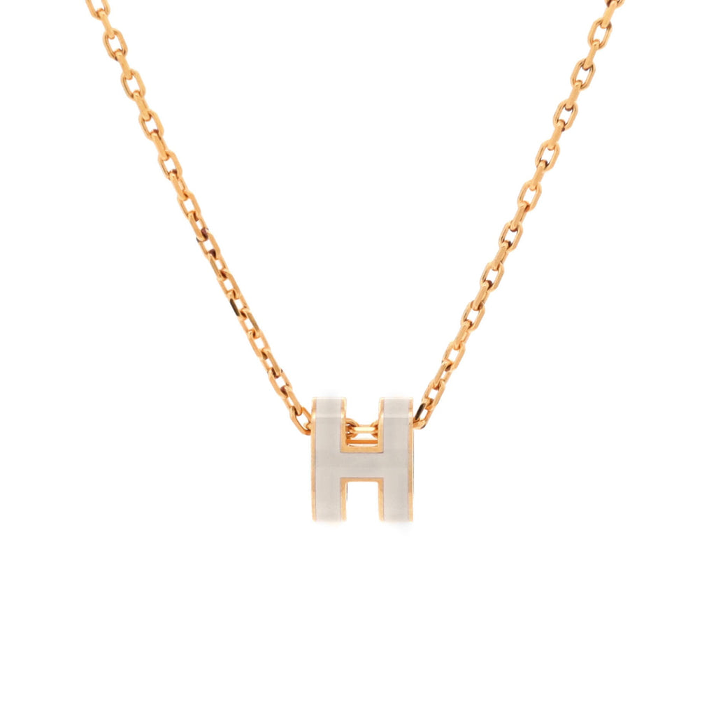 Pop H Pendant Chain Necklace Metal and Enamel Mini