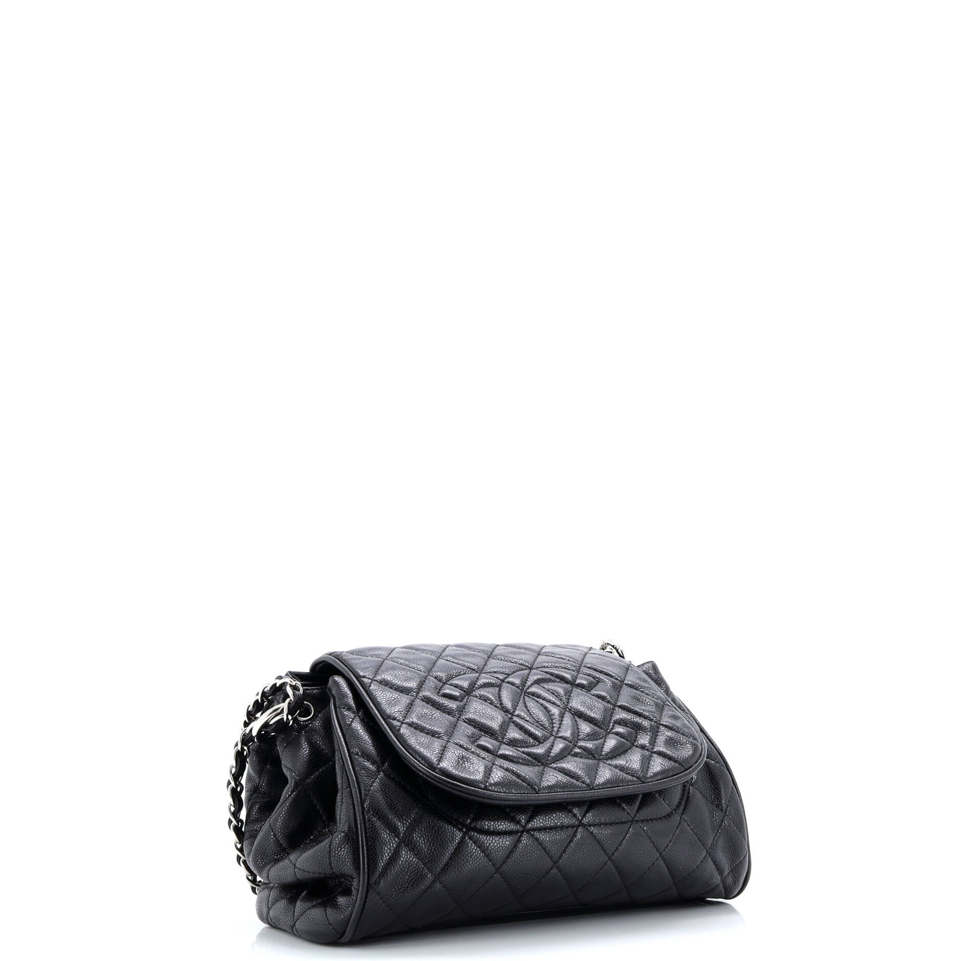Timeless Accordion Flap Bag Quilted Caviar