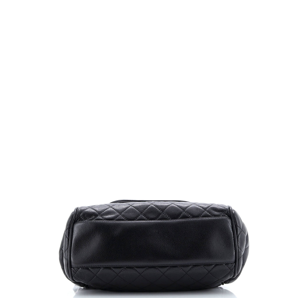 Timeless Accordion Flap Bag Quilted Caviar