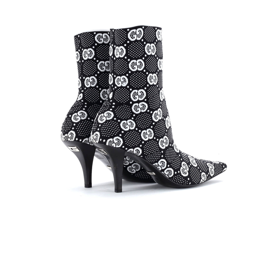 Women's Pointy Toe Sock Boots GG Technical Fabric