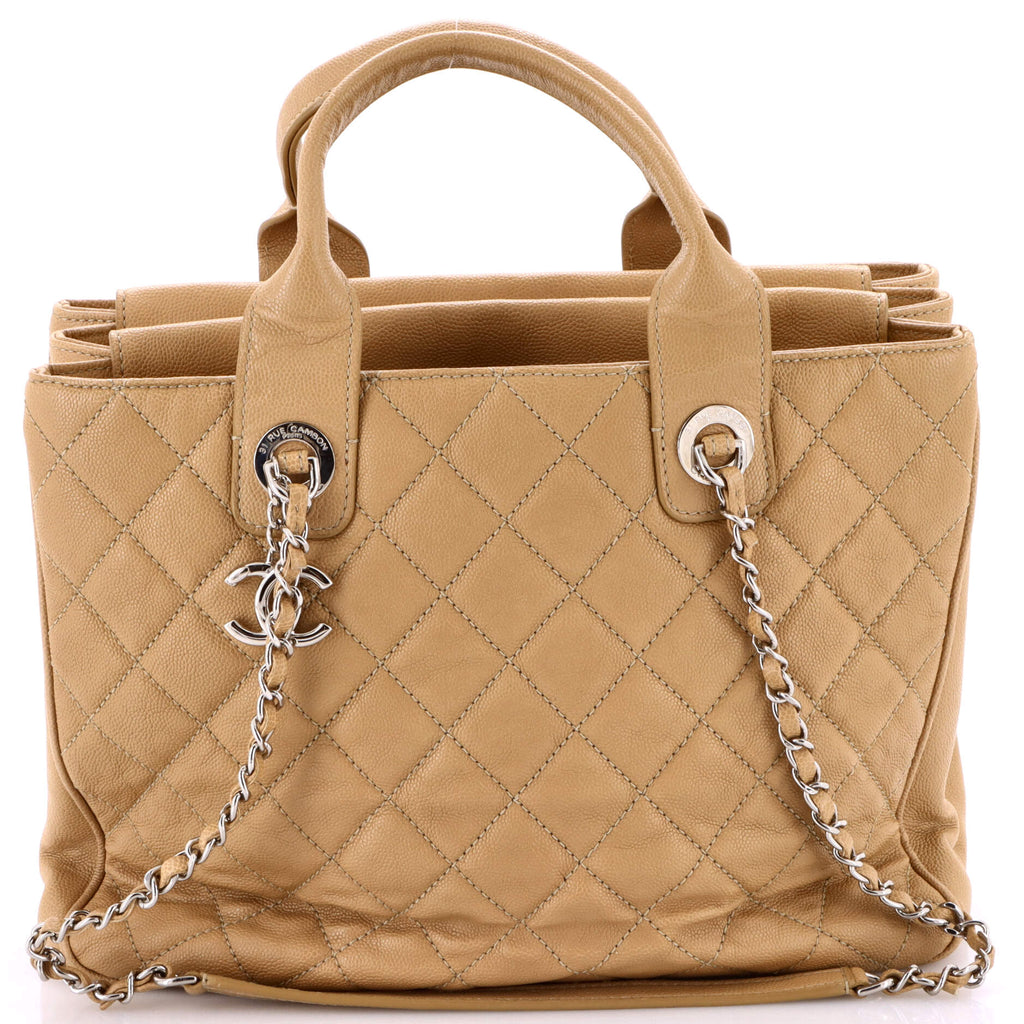 Urban Companion Top Handle Shopping Tote Quilted Caviar Large