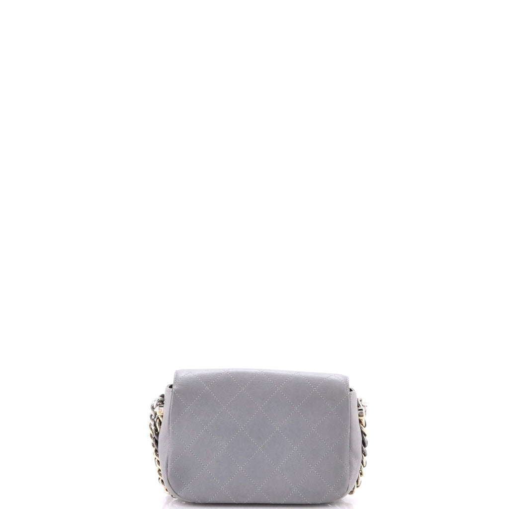 Two Tone Envelope Flap Bag Quilted Calfskin Medium
