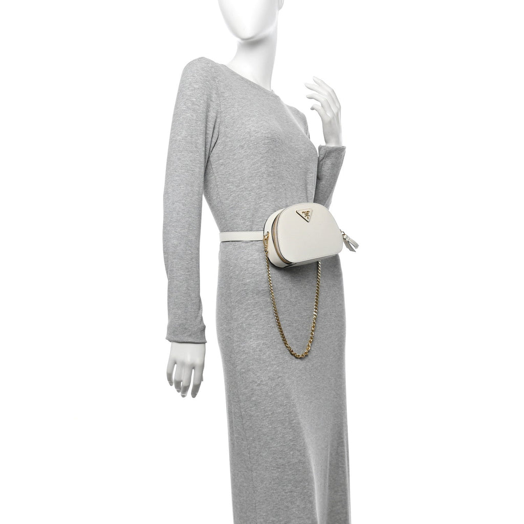 Saffiano Lux Odette Belt Bag White