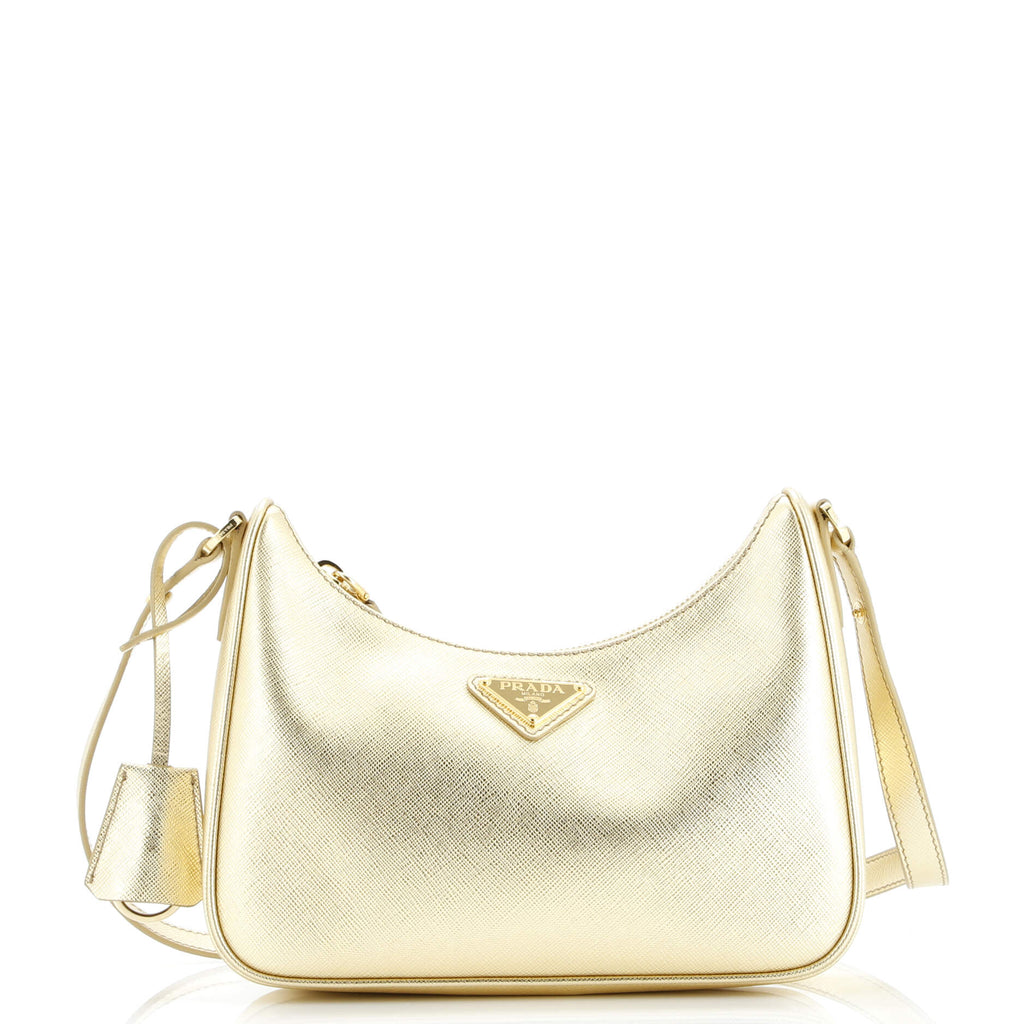 Adjustable Handle Zip Hobo Saffiano Leather Mini