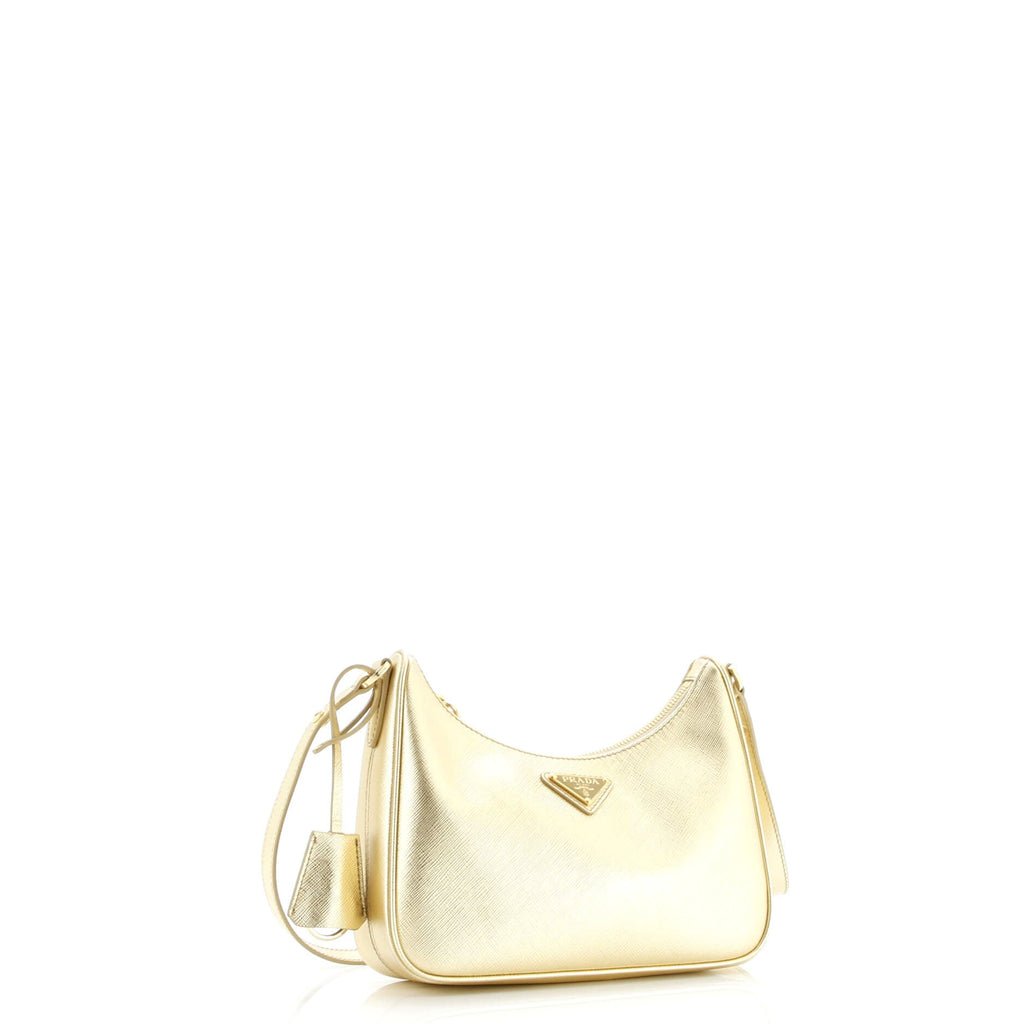 Adjustable Handle Zip Hobo Saffiano Leather Mini