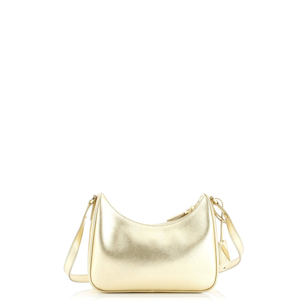 Adjustable Handle Zip Hobo Saffiano Leather Mini